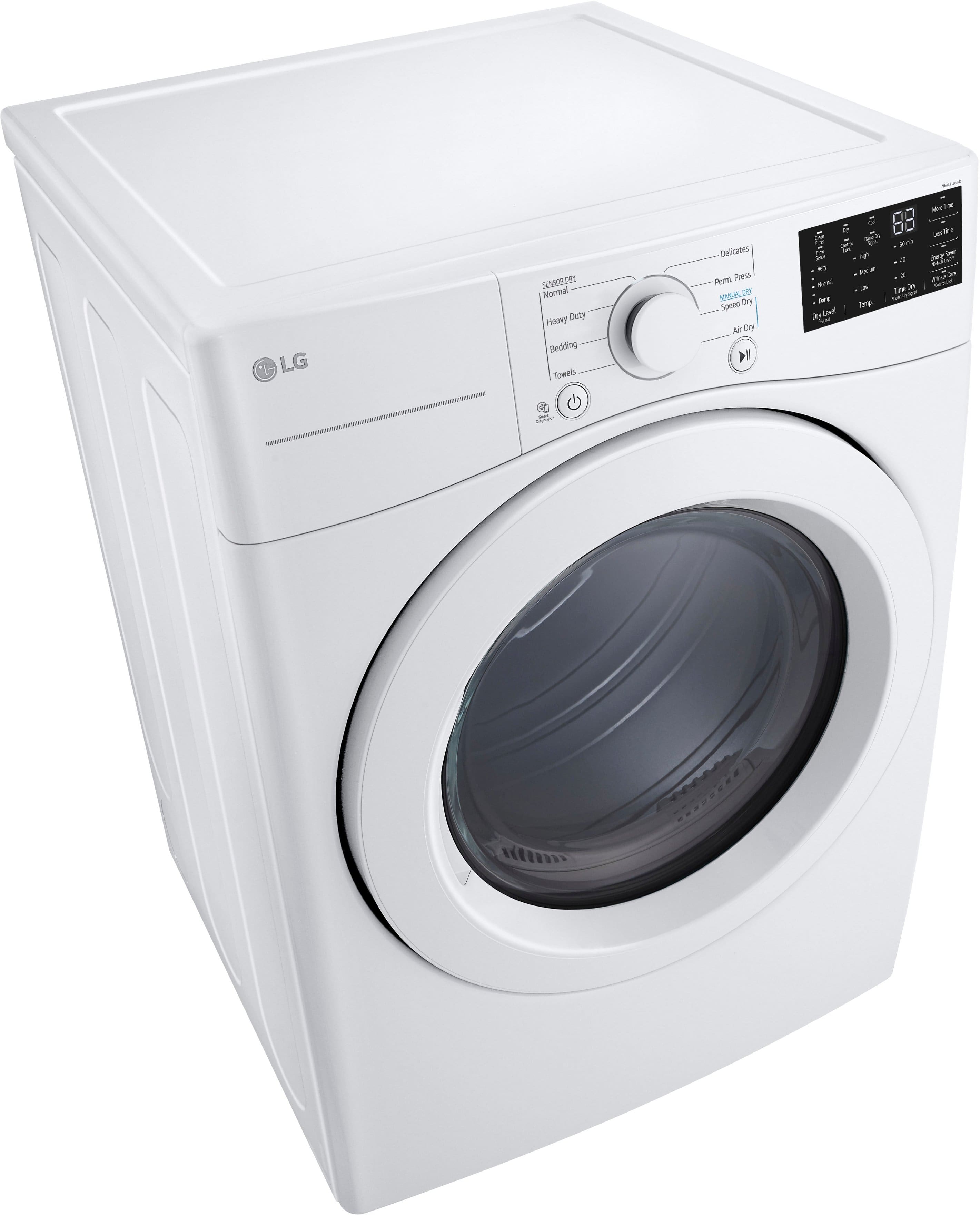 LG - 7.4 Cu. Ft. Stackable Electric Dryer with Wrinkle Care - White - Image 5