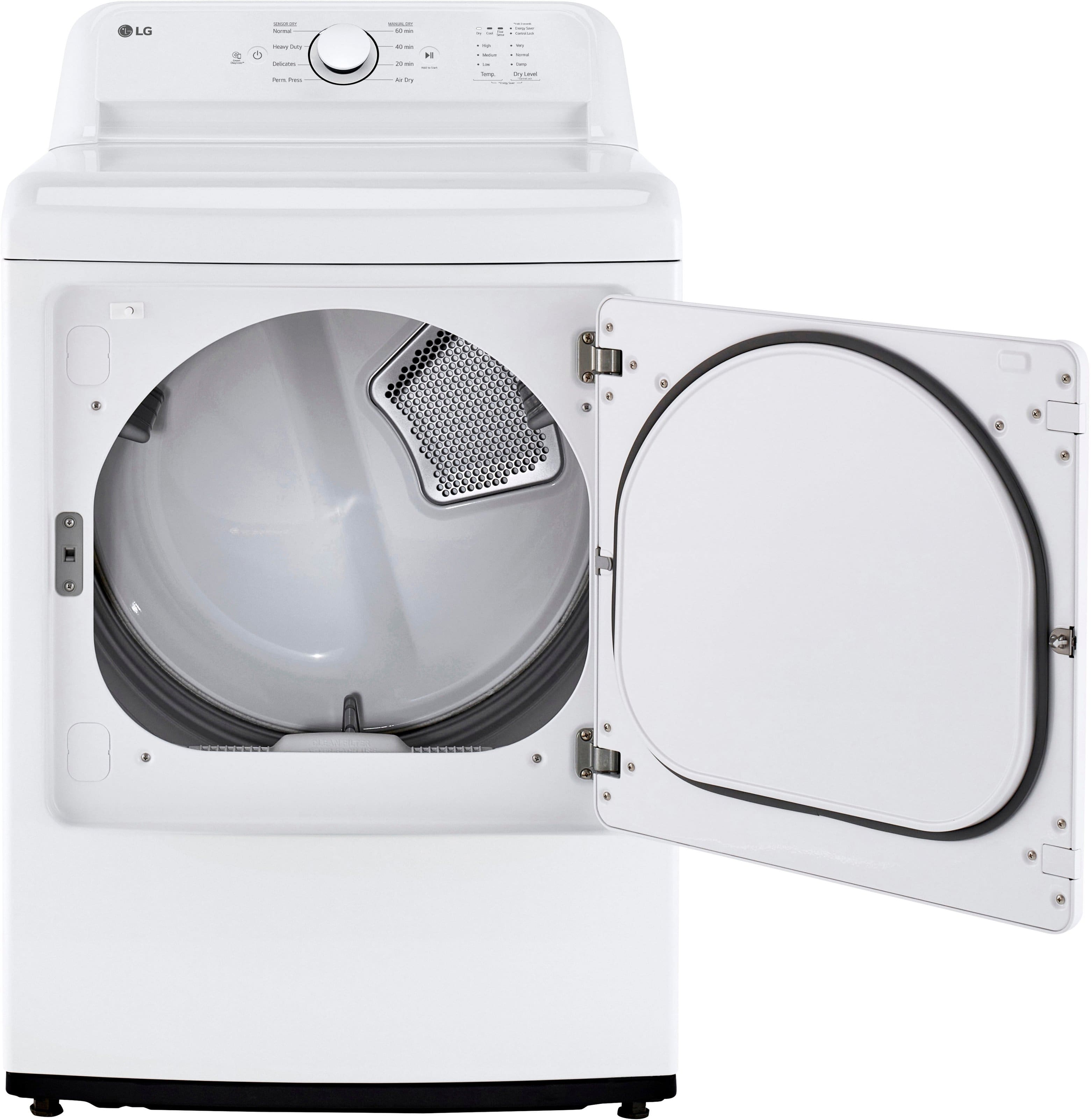 LG - 7.3 Cu. Ft. Electric Dryer with Sensor Dry - White - Image 22