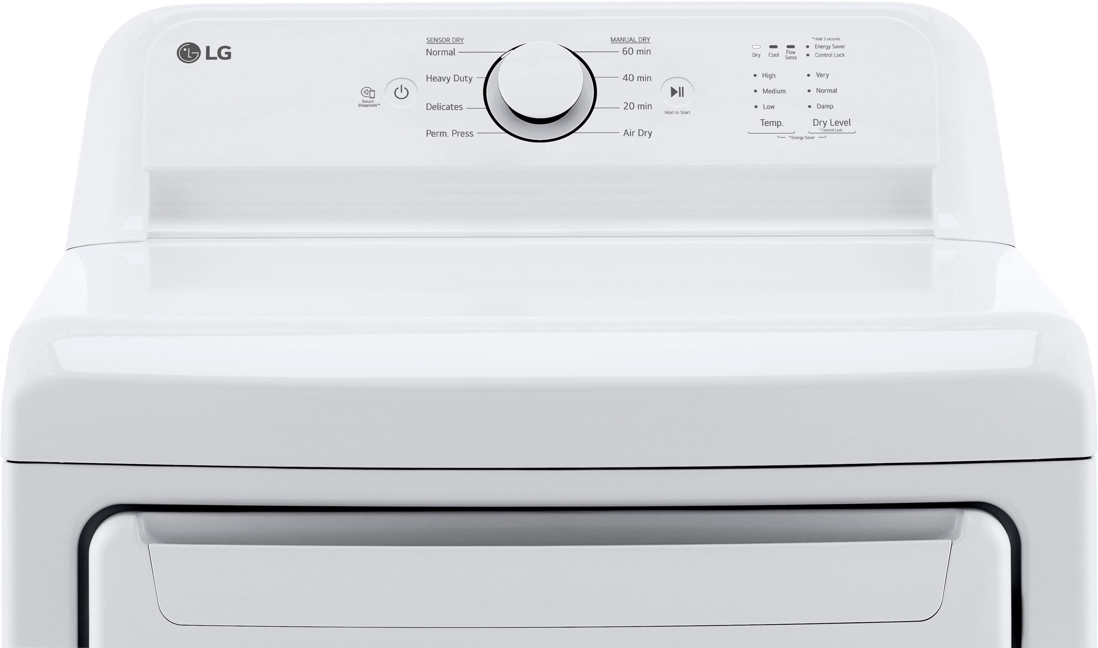 LG - 7.3 Cu. Ft. Electric Dryer with Sensor Dry - White - Image 8