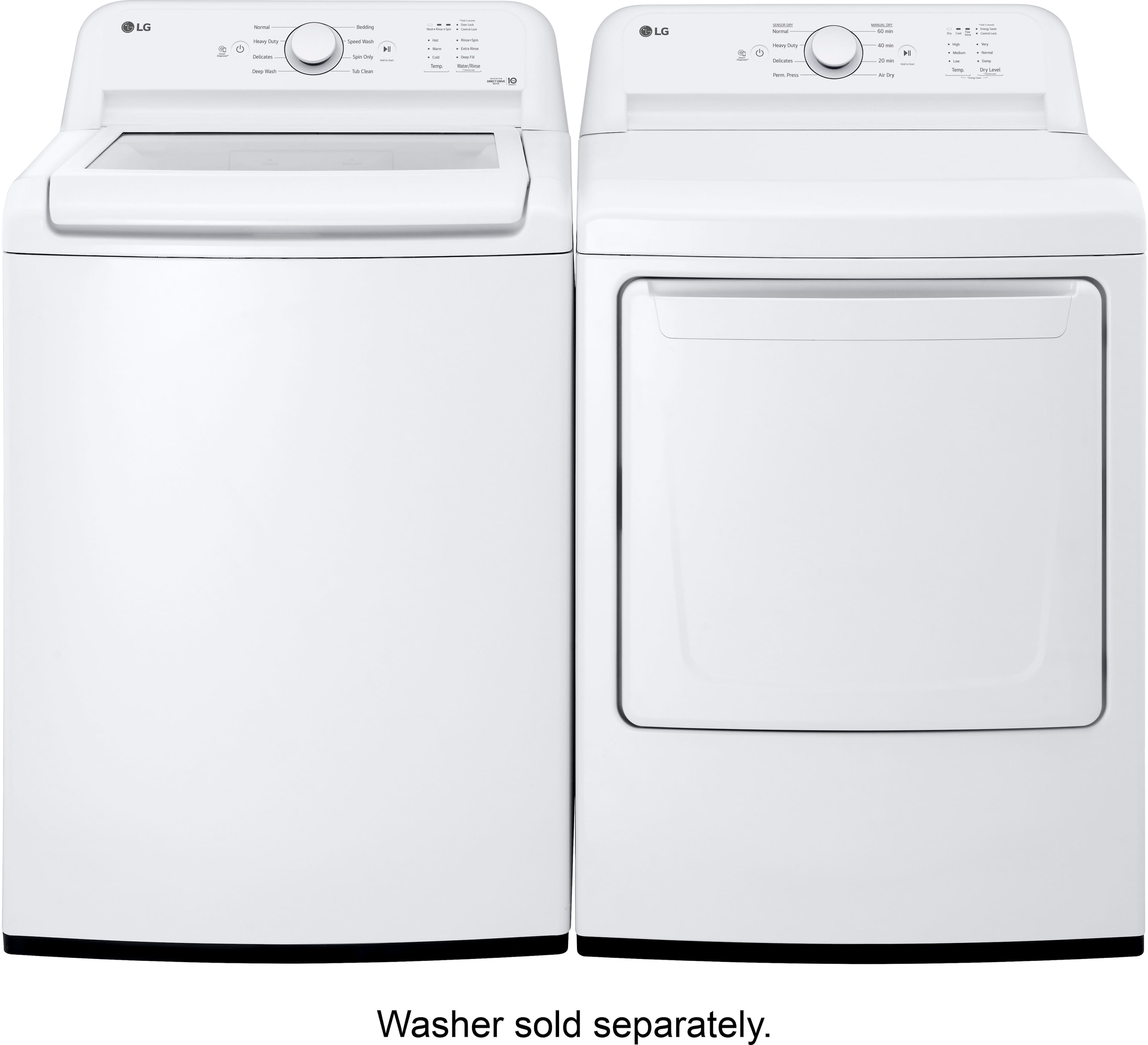 LG - 7.3 Cu. Ft. Electric Dryer with Sensor Dry - White - Image 12