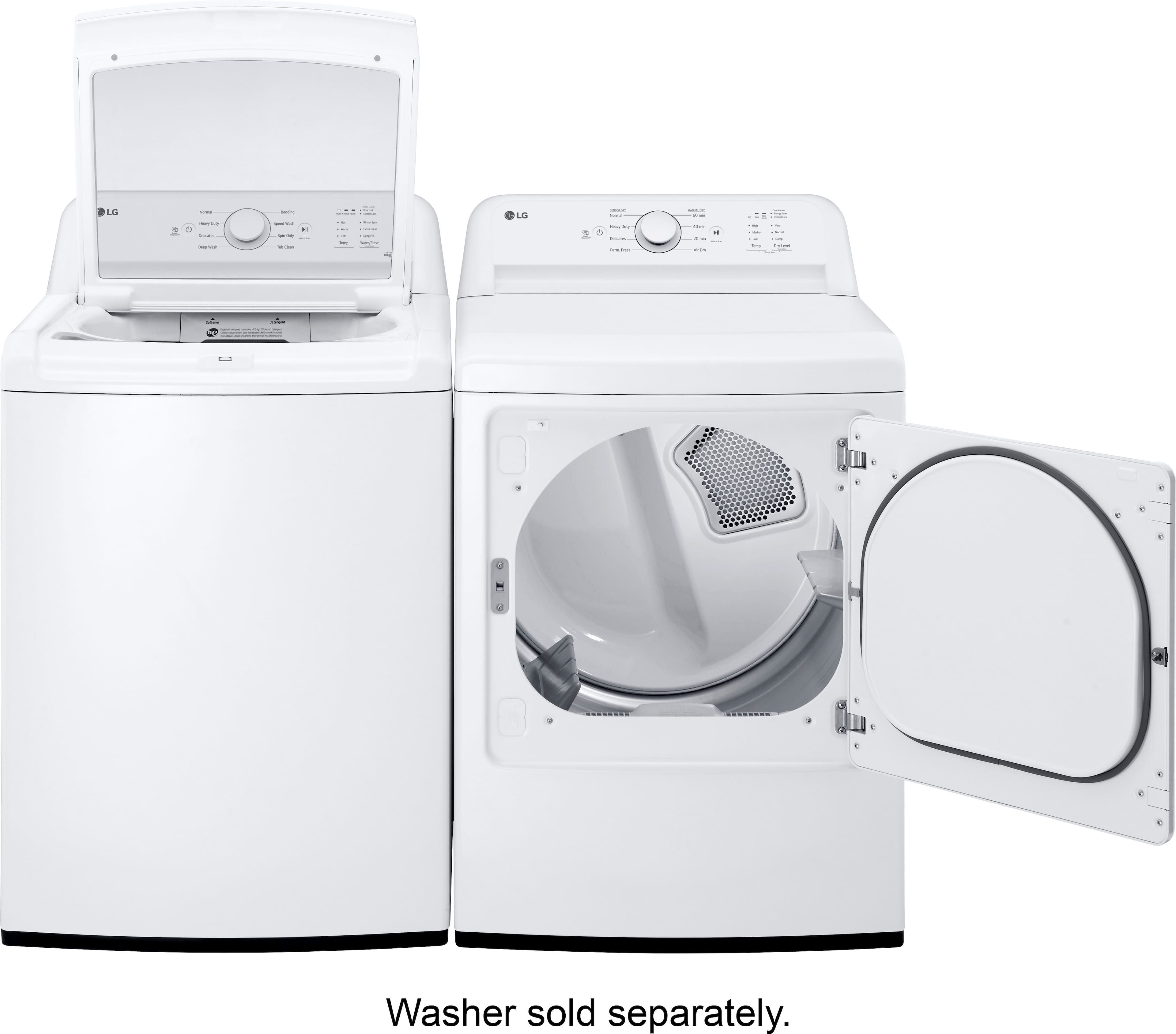 LG - 7.3 Cu. Ft. Electric Dryer with Sensor Dry - White - Image 13