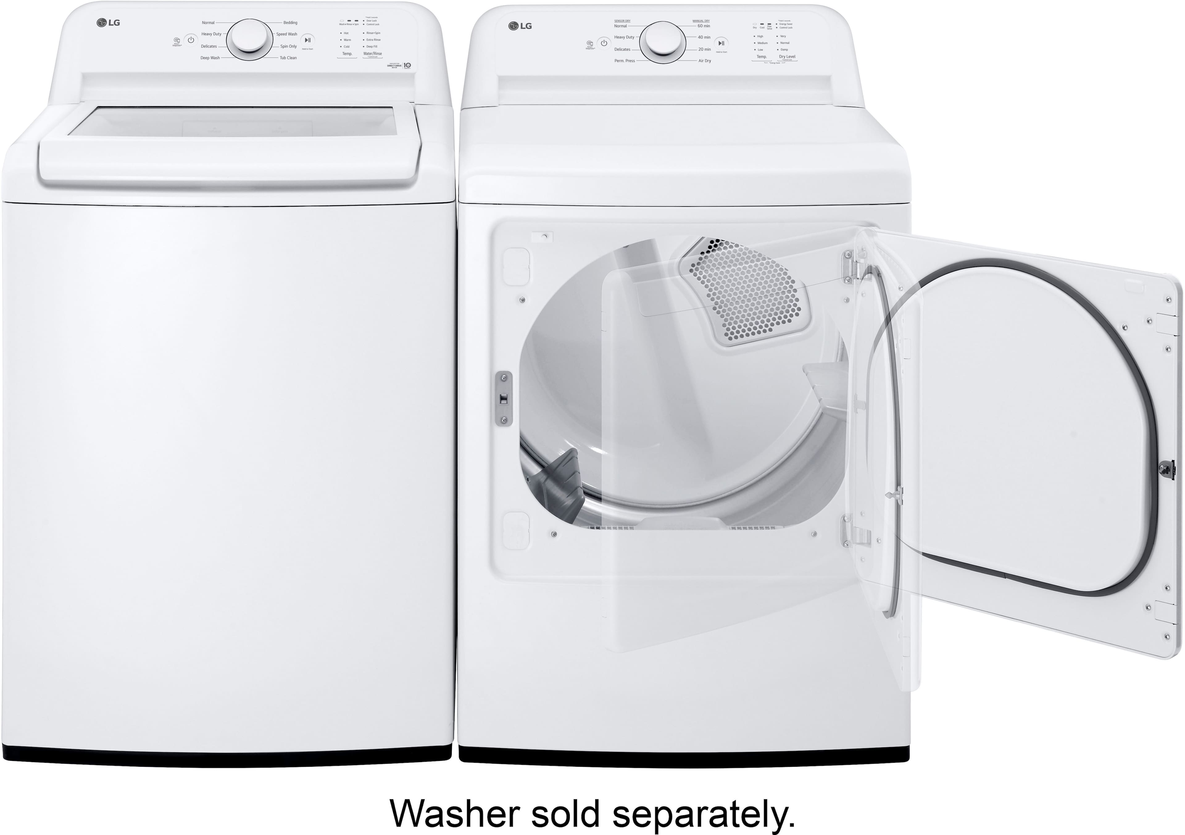 LG - 7.3 Cu. Ft. Electric Dryer with Sensor Dry - White - Image 15