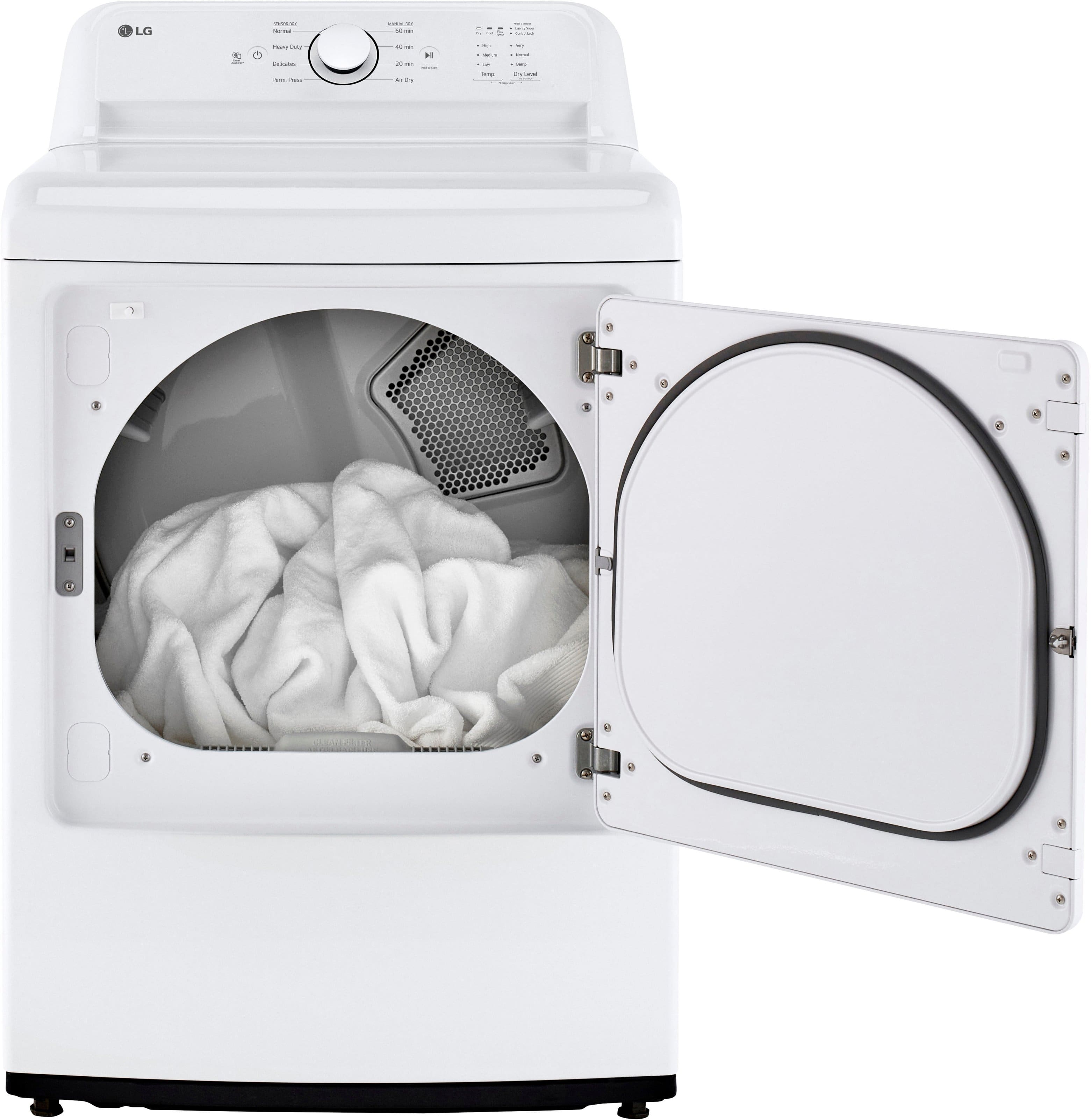 LG - 7.3 Cu. Ft. Electric Dryer with Sensor Dry - White - Image 23
