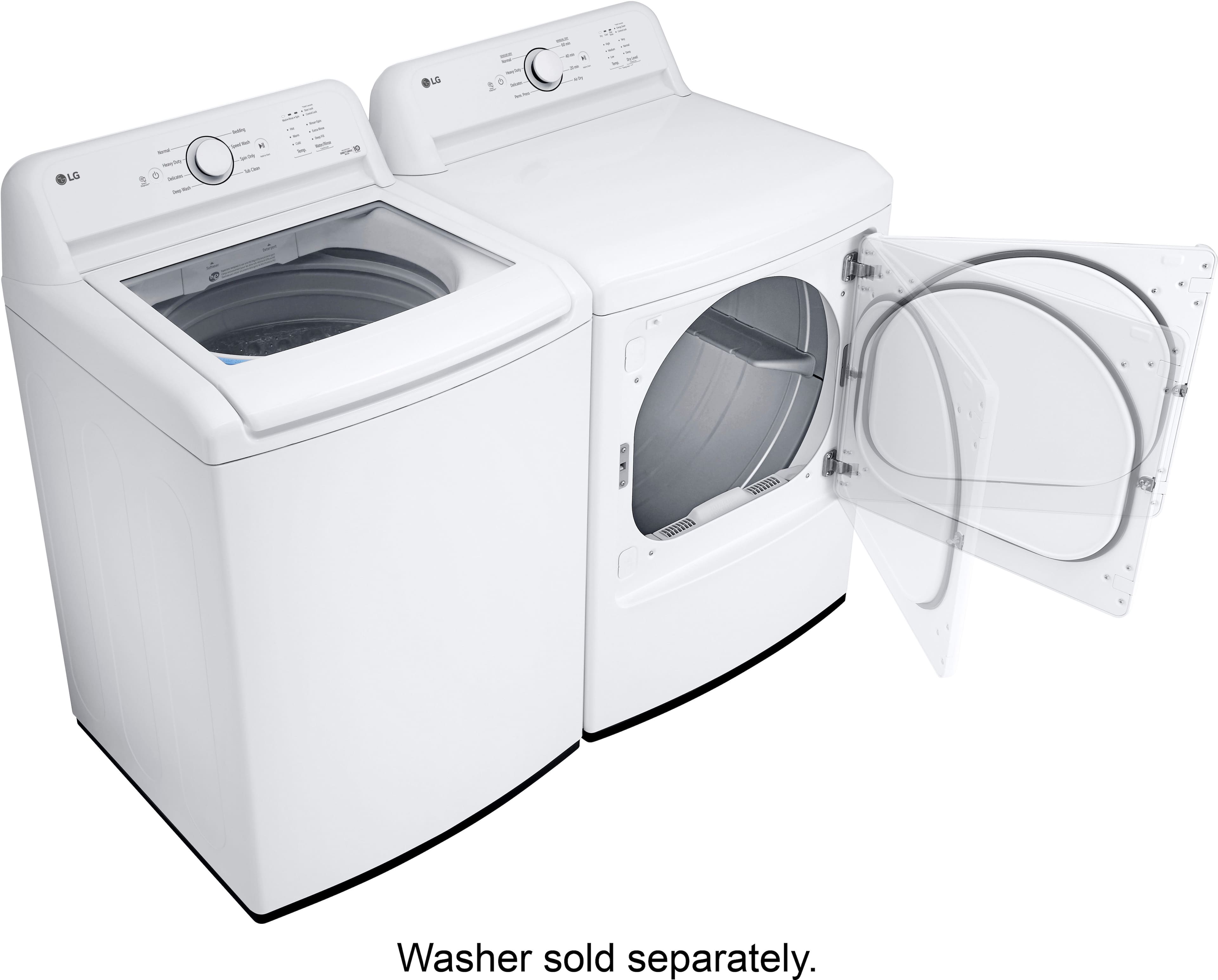 LG - 7.3 Cu. Ft. Electric Dryer with Sensor Dry - White - Image 18