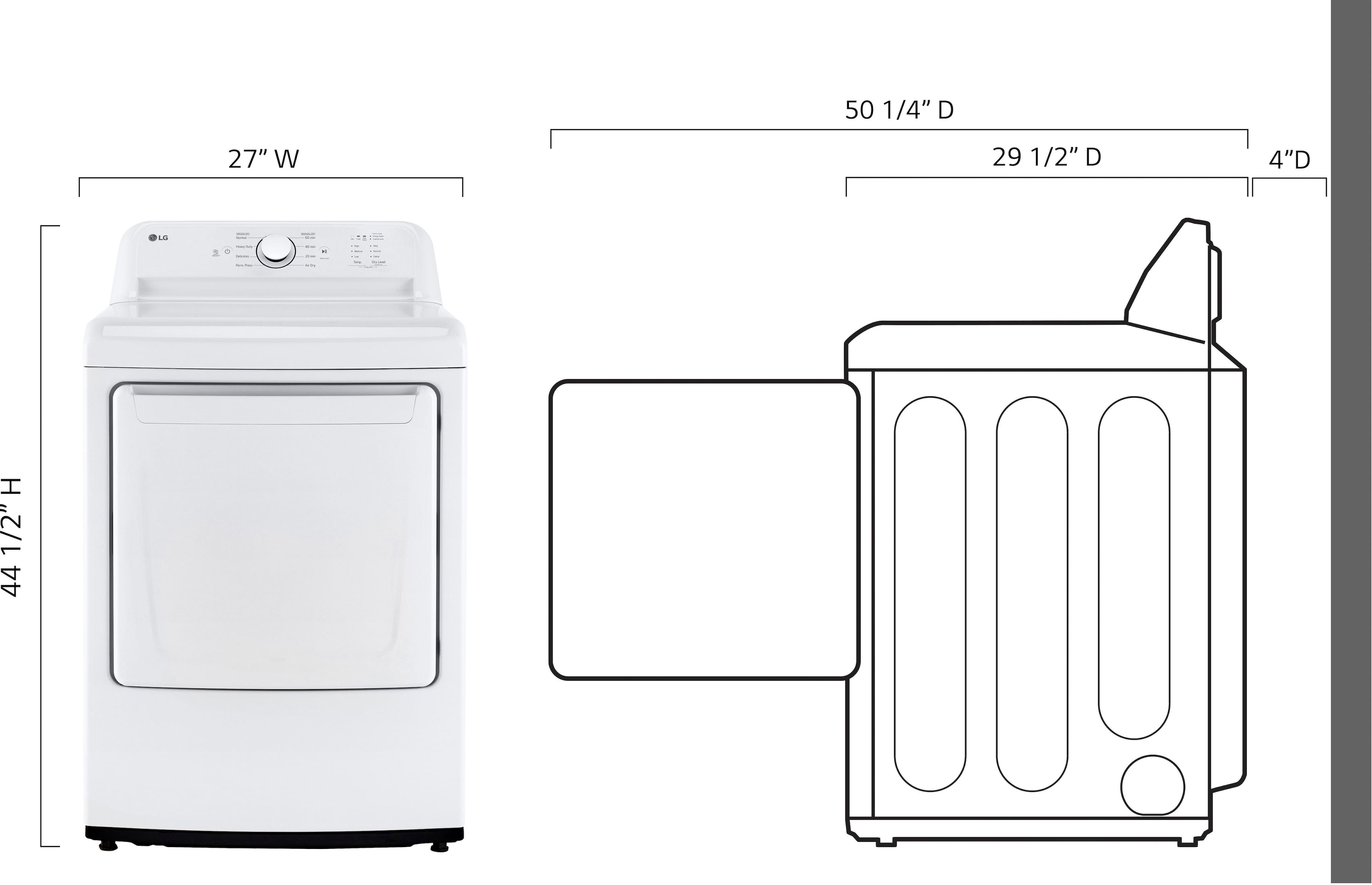 LG - 7.3 Cu. Ft. Electric Dryer with Sensor Dry - White - Image 3