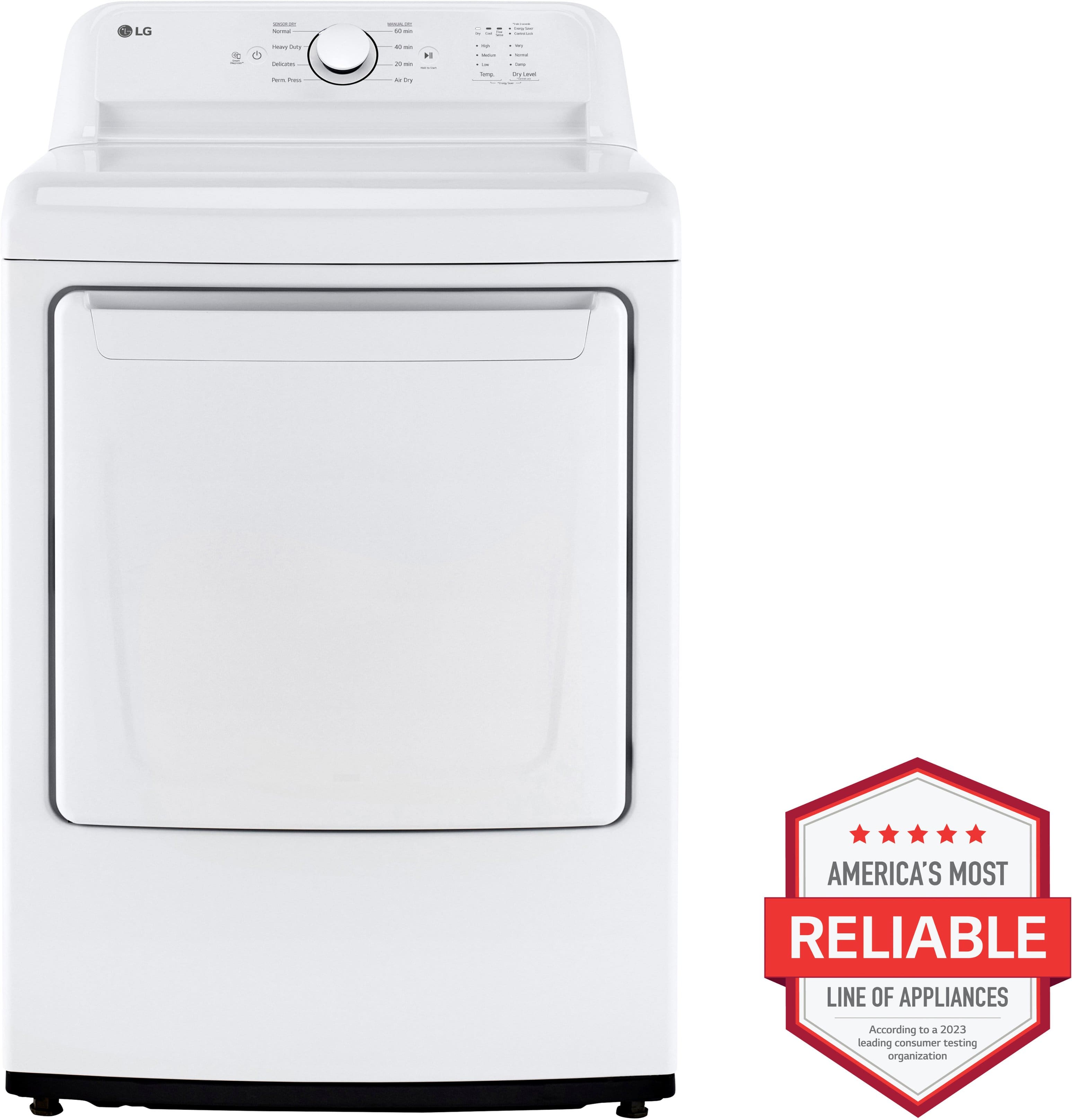LG - 7.3 Cu. Ft. Electric Dryer with Sensor Dry - White - Image 14