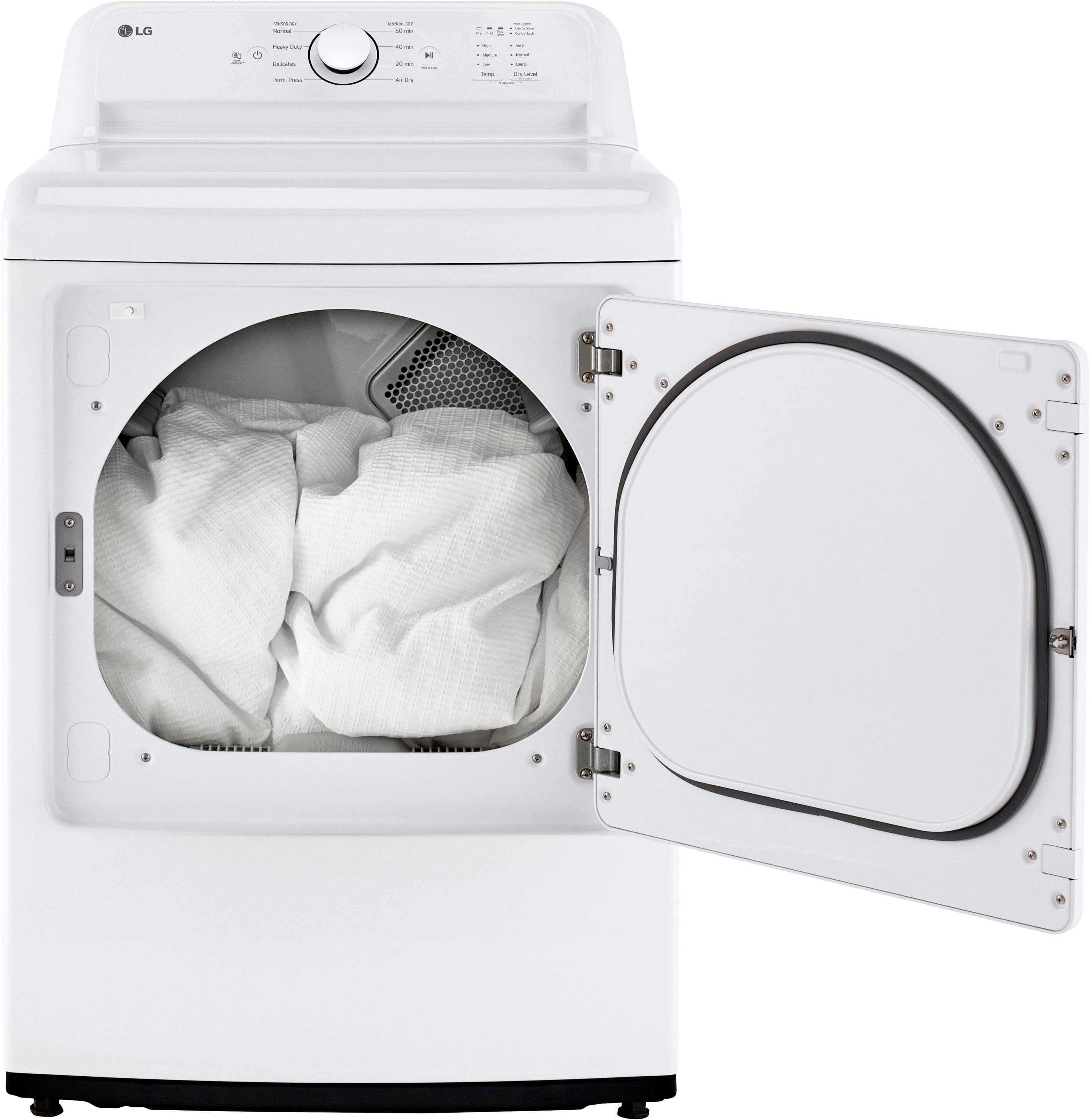 LG - 7.3 Cu. Ft. Electric Dryer with Sensor Dry - White - Image 5