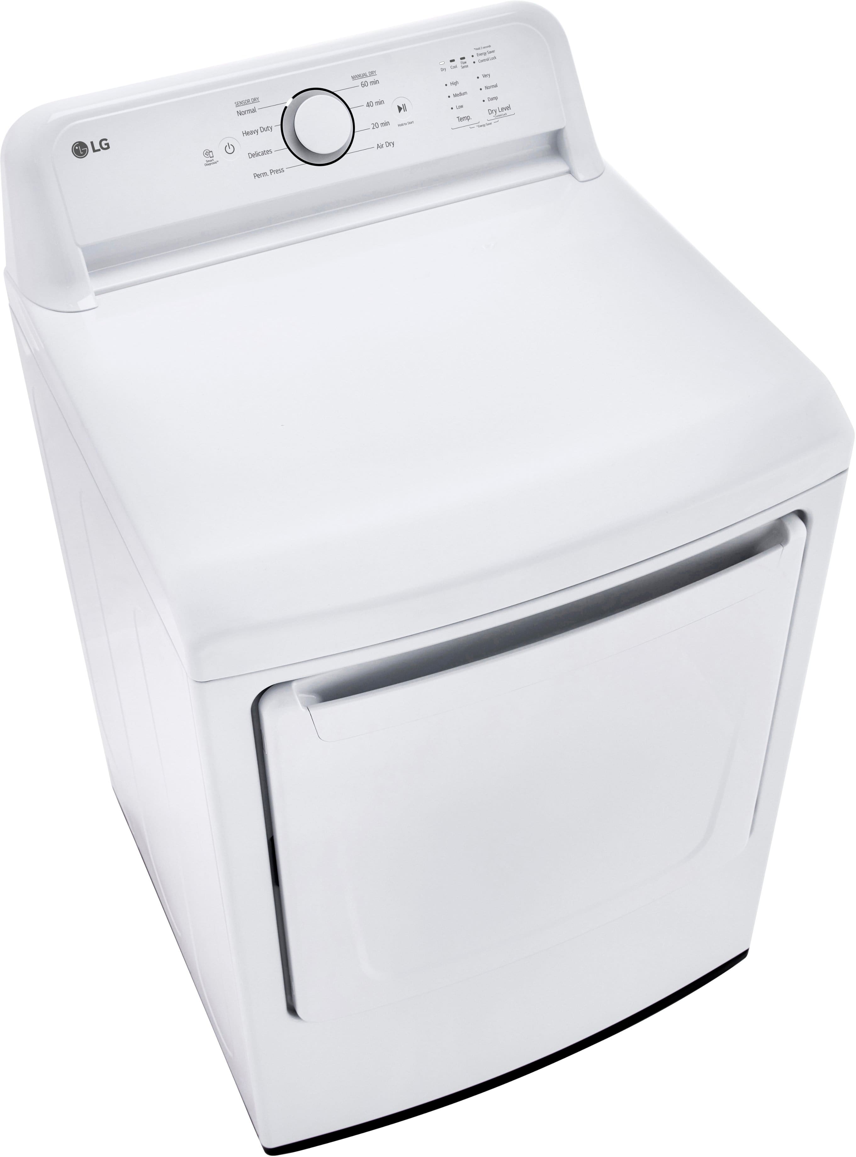 LG - 7.3 Cu. Ft. Electric Dryer with Sensor Dry - White - Image 6