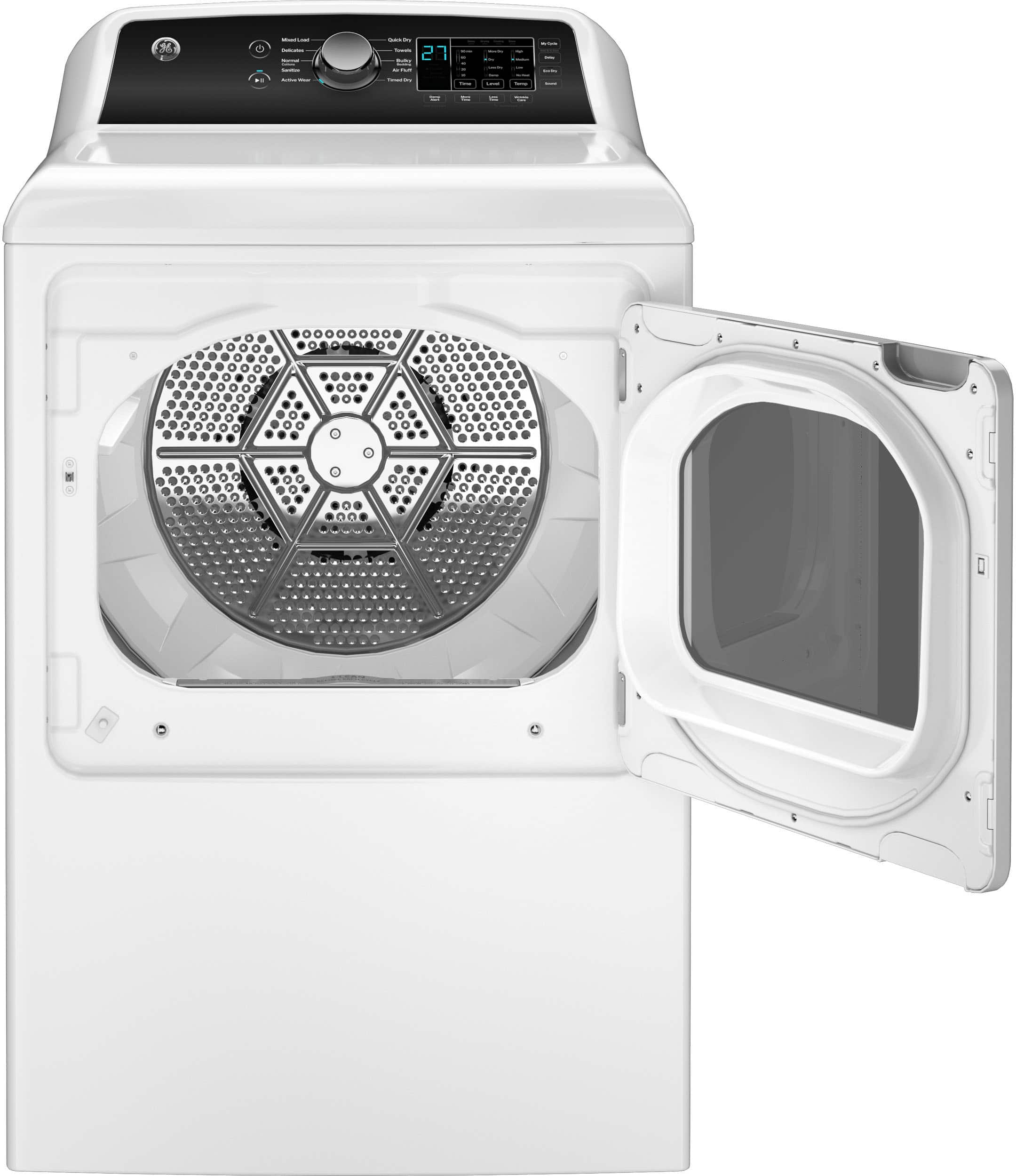 GE - 7.4 Cu. Ft. Gas Dryer with Sensor Dry - White with Matte Black - Image 5
