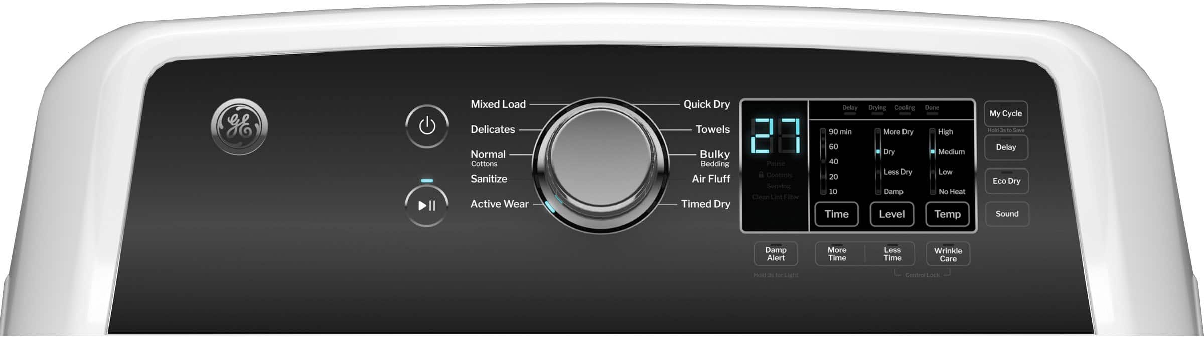 GE - 7.4 Cu. Ft. Gas Dryer with Sensor Dry - White with Matte Black - Image 14
