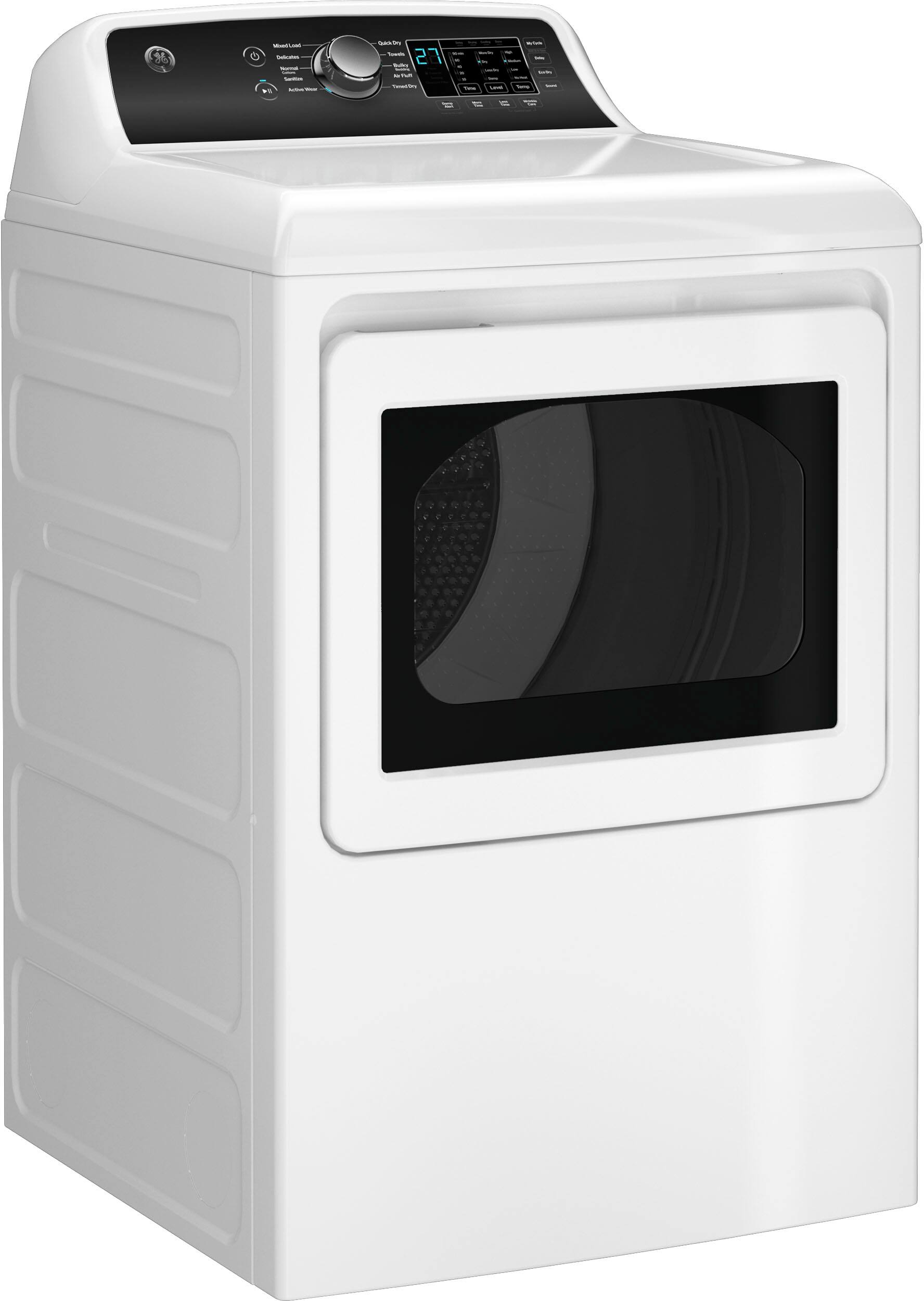 GE - 7.4 Cu. Ft. Gas Dryer with Sensor Dry - White with Matte Black - Image 2