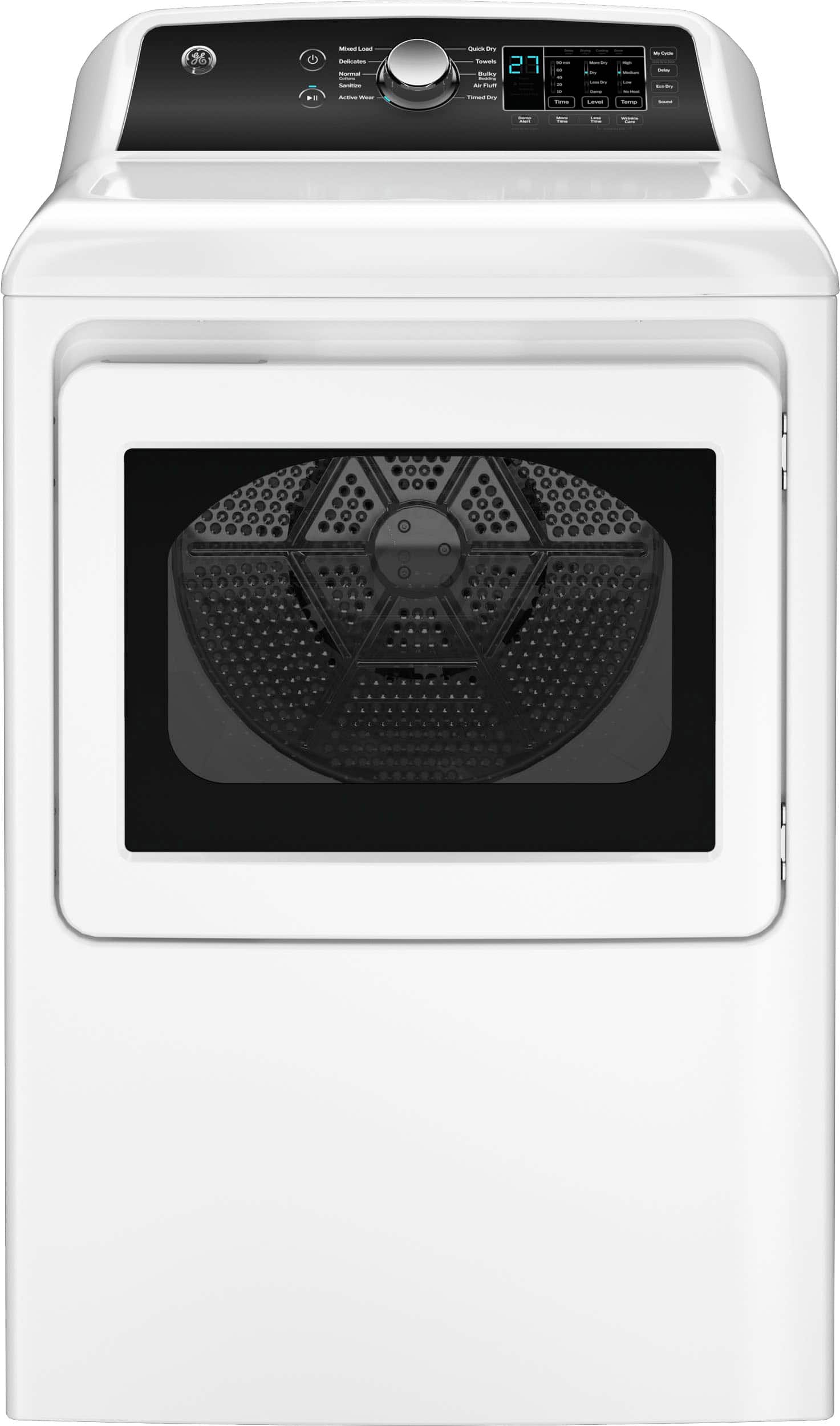 GE - 7.4 Cu. Ft. Gas Dryer with Sensor Dry - White with Matte Black