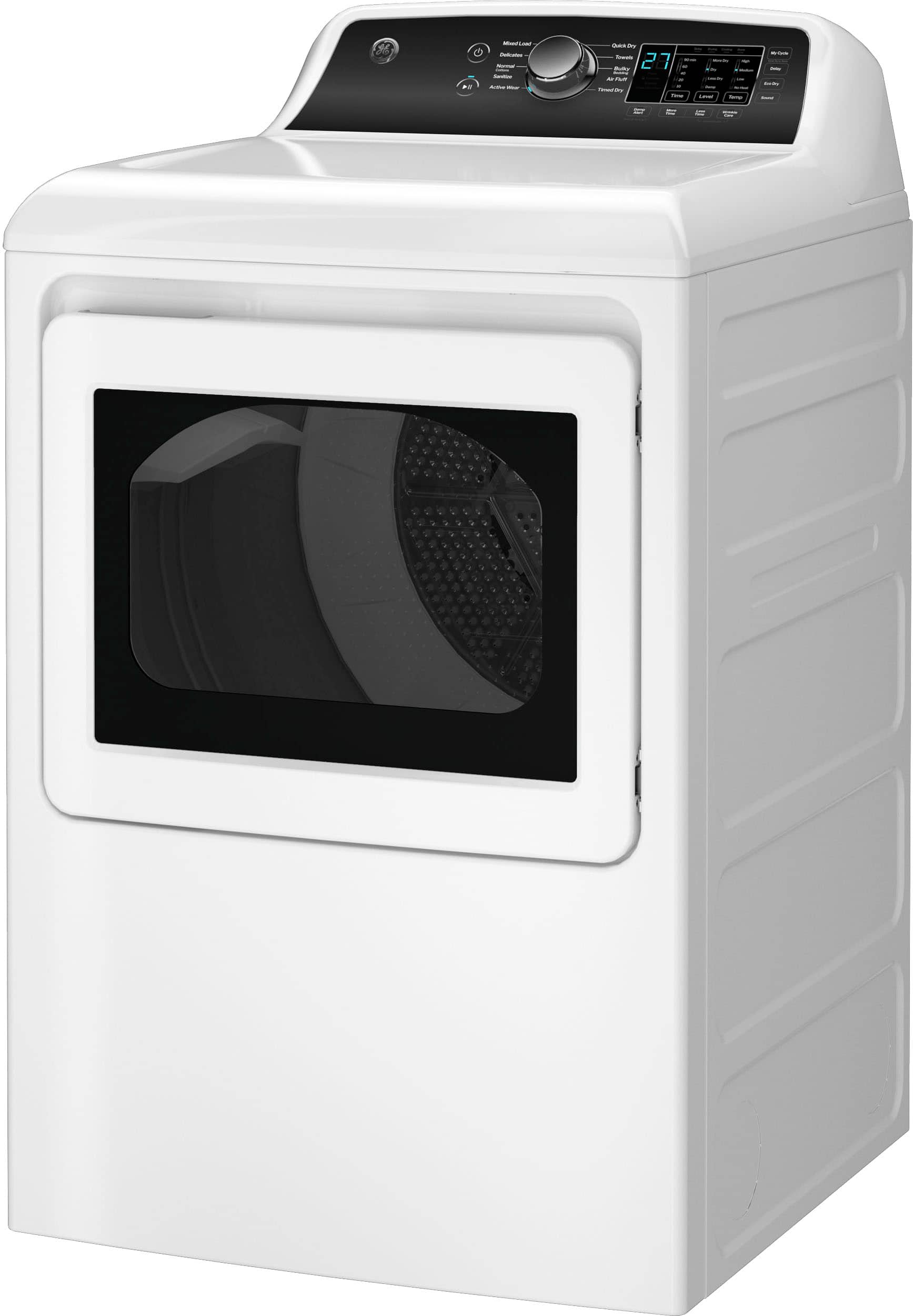 GE - 7.4 Cu. Ft. Gas Dryer with Sensor Dry - White with Matte Black - Image 3