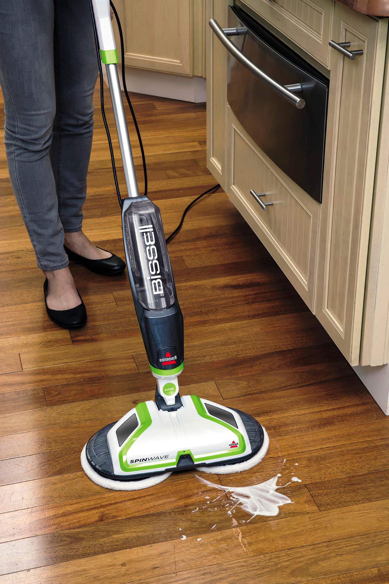 BISSELL - SpinWave Hard Floor Spin Mop - White with ChaCha Lime Accents - Image 6