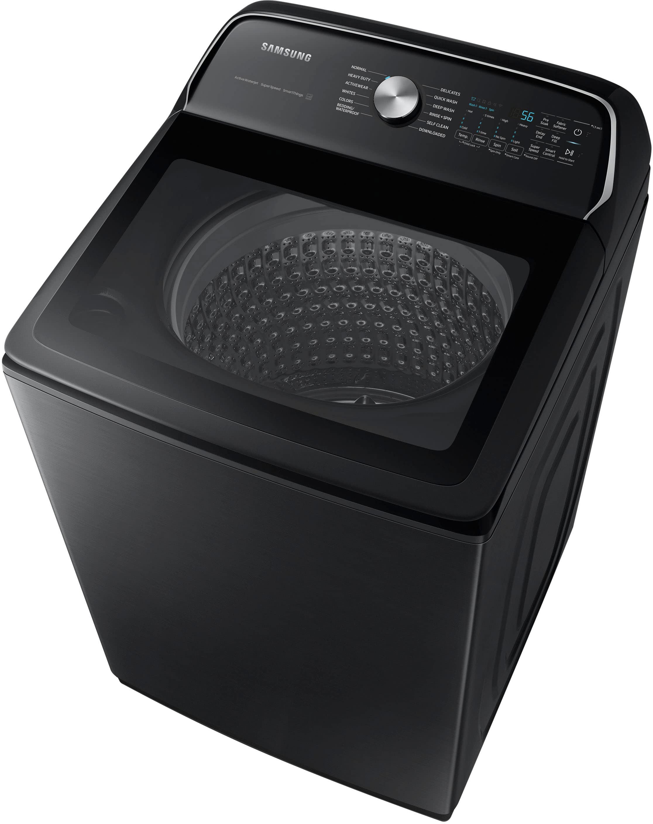 Samsung - 5.5 Cu. Ft. High-Efficiency Smart Top Load Washer with Super Speed Wash - Brushed Black - Image 4