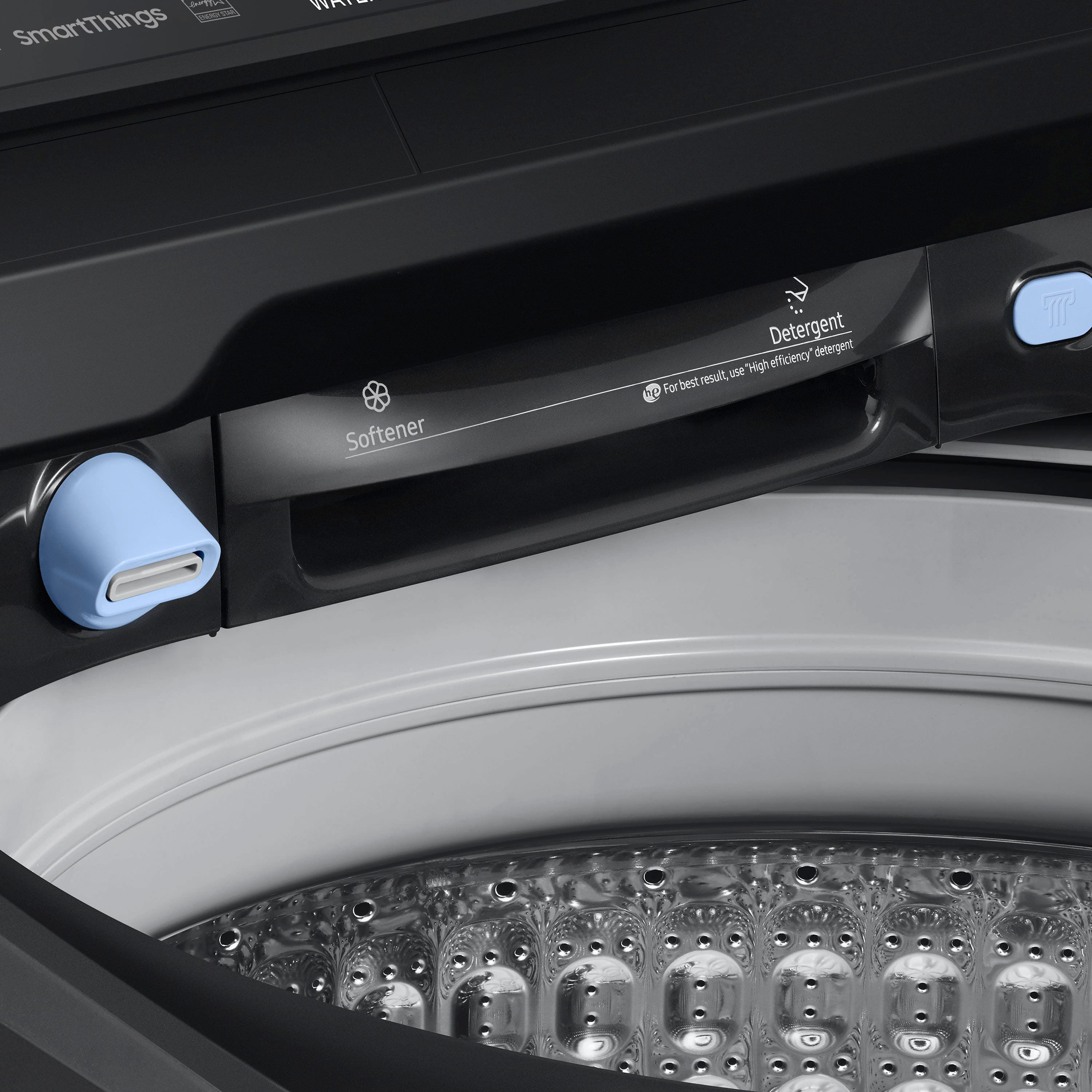 Samsung - 5.5 Cu. Ft. High-Efficiency Smart Top Load Washer with Super Speed Wash - Brushed Black - Image 7