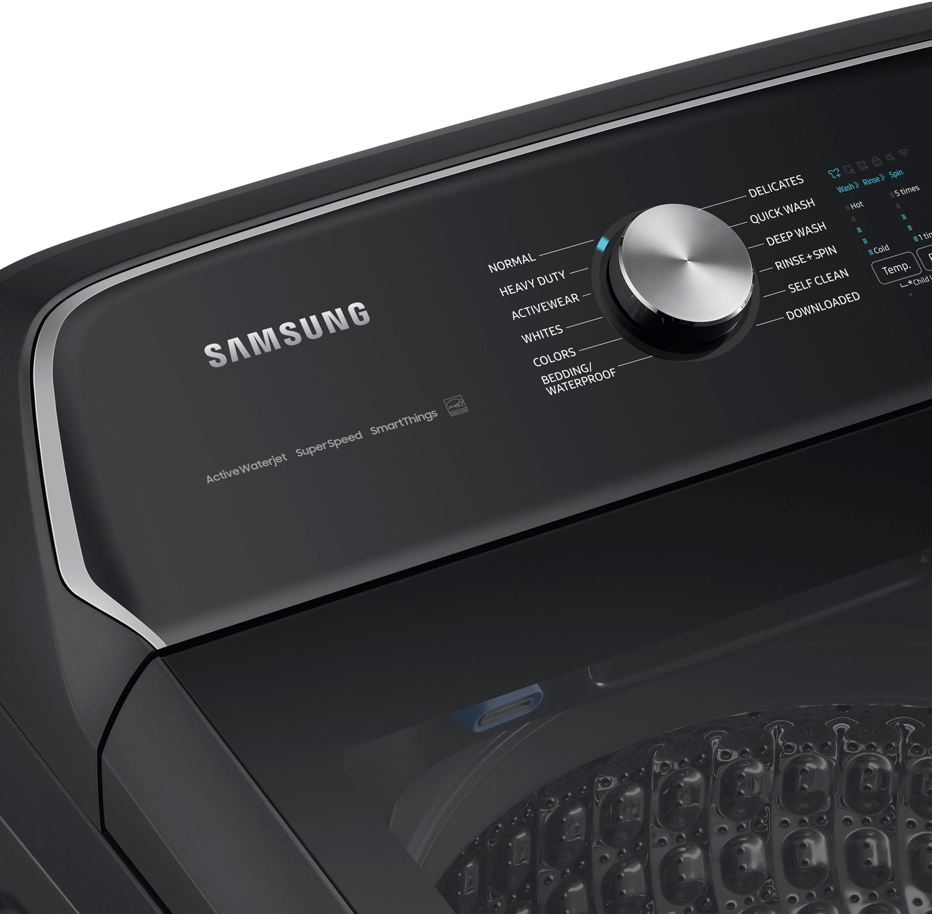 Samsung - 5.5 Cu. Ft. High-Efficiency Smart Top Load Washer with Super Speed Wash - Brushed Black - Image 10