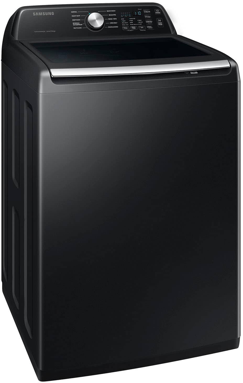 Samsung - 4.6 Cu. Ft. High-Efficiency Smart Top Load Washer with ActiveWave Agitator - Black - Image 2