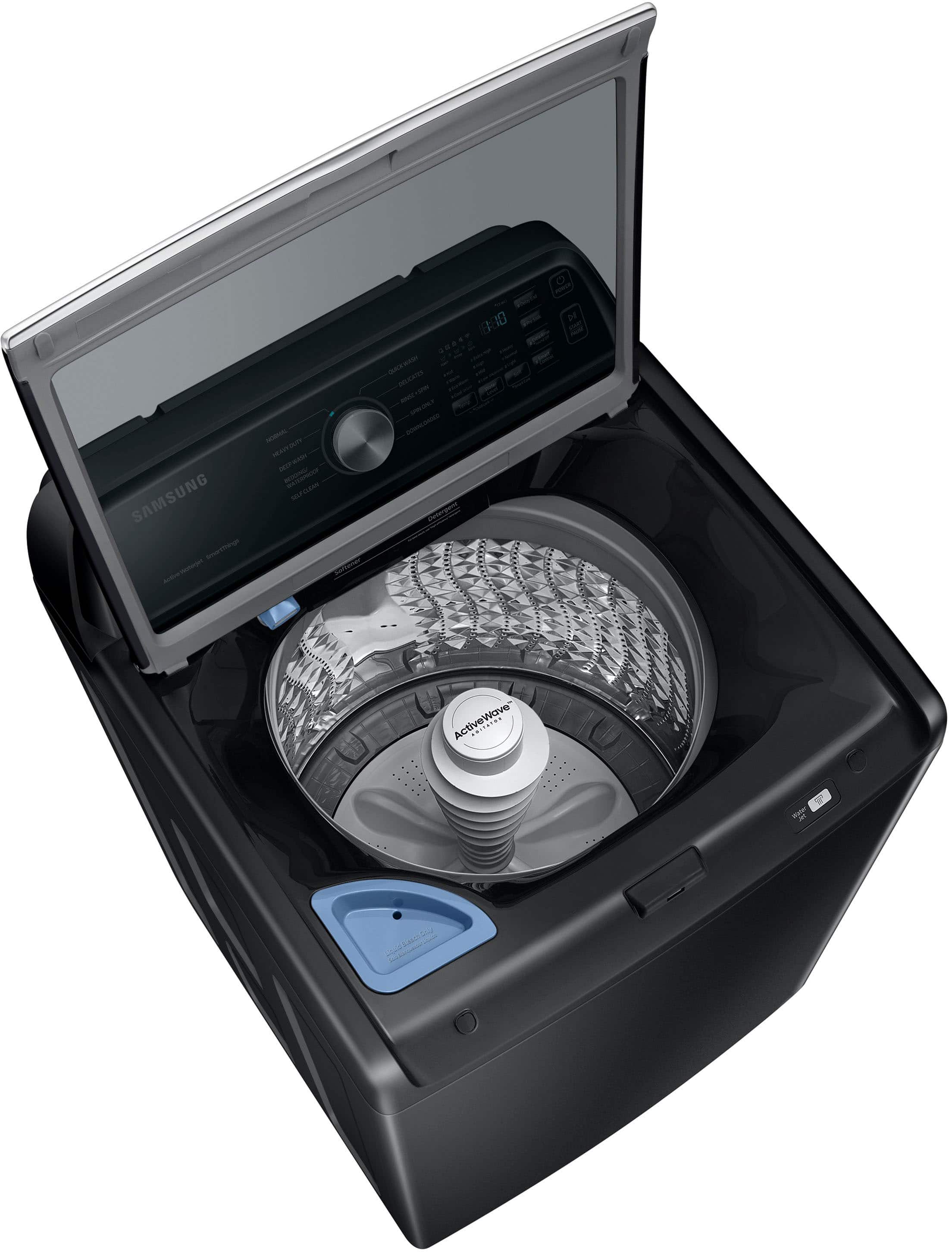Samsung - 4.6 Cu. Ft. High-Efficiency Smart Top Load Washer with ActiveWave Agitator - Black - Image 4