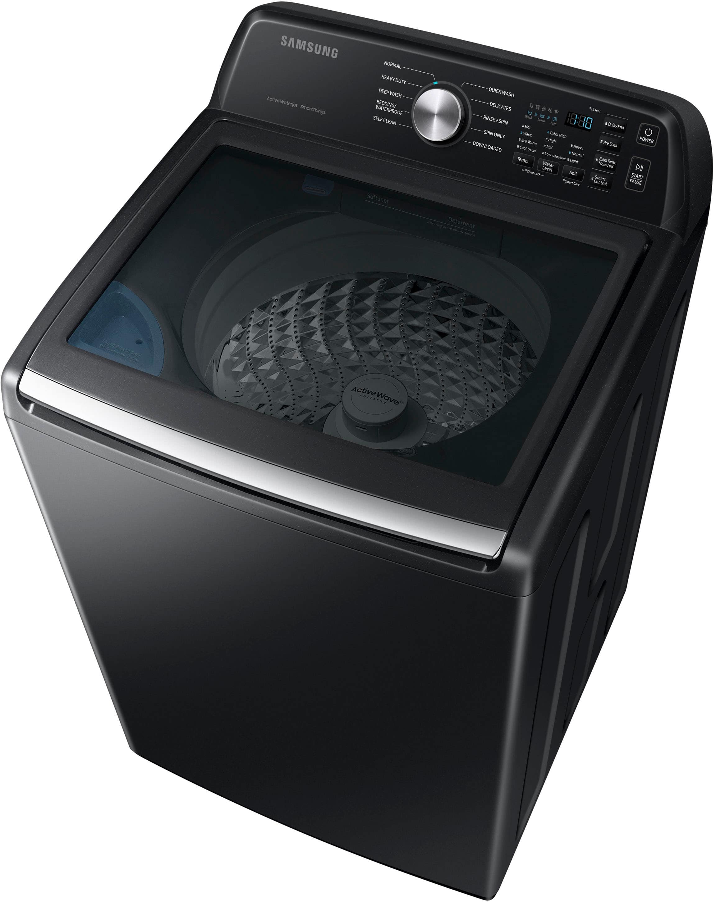 Samsung - 4.6 Cu. Ft. High-Efficiency Smart Top Load Washer with ActiveWave Agitator - Black - Image 5