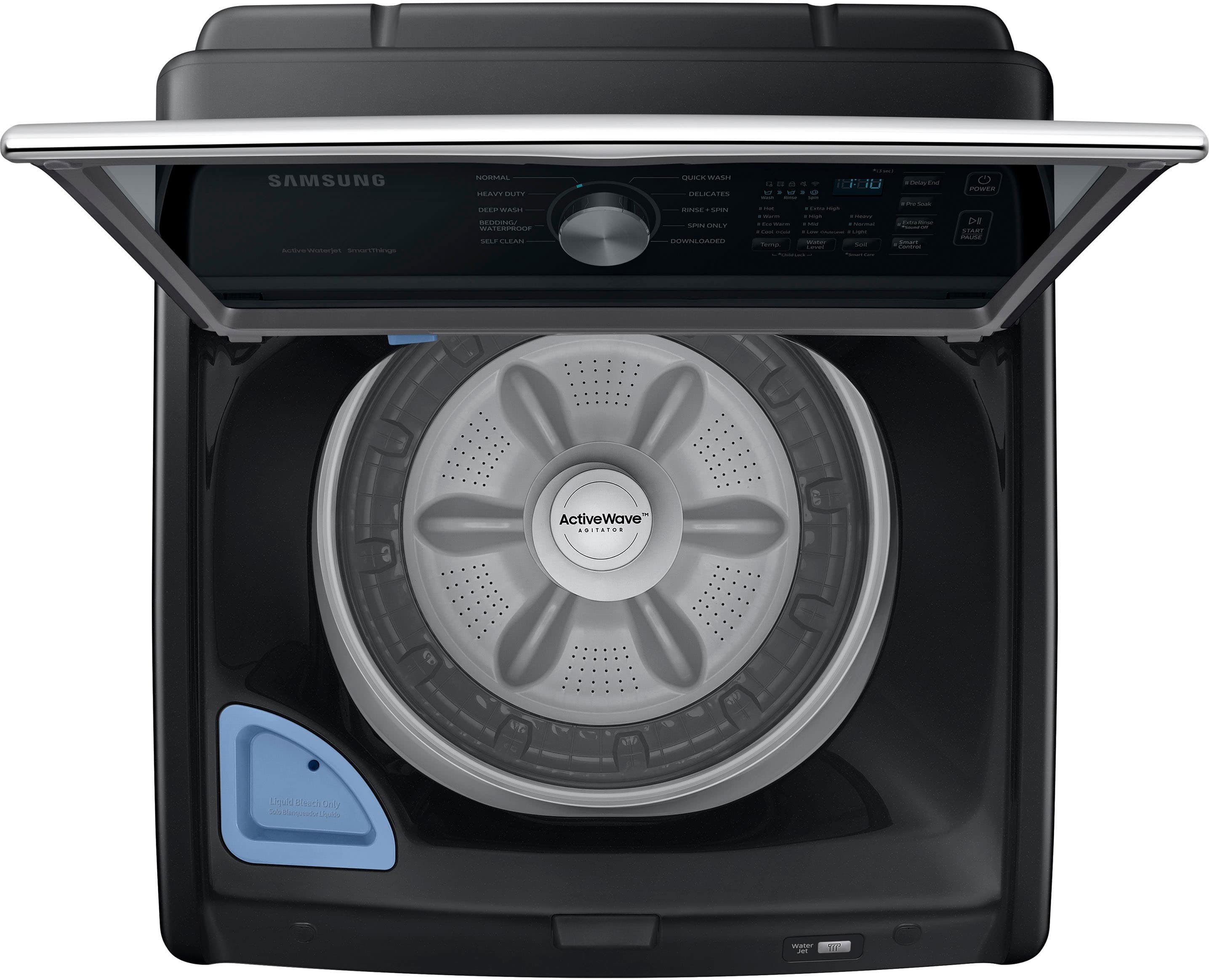 Samsung - 4.6 Cu. Ft. High-Efficiency Smart Top Load Washer with ActiveWave Agitator - Black - Image 6