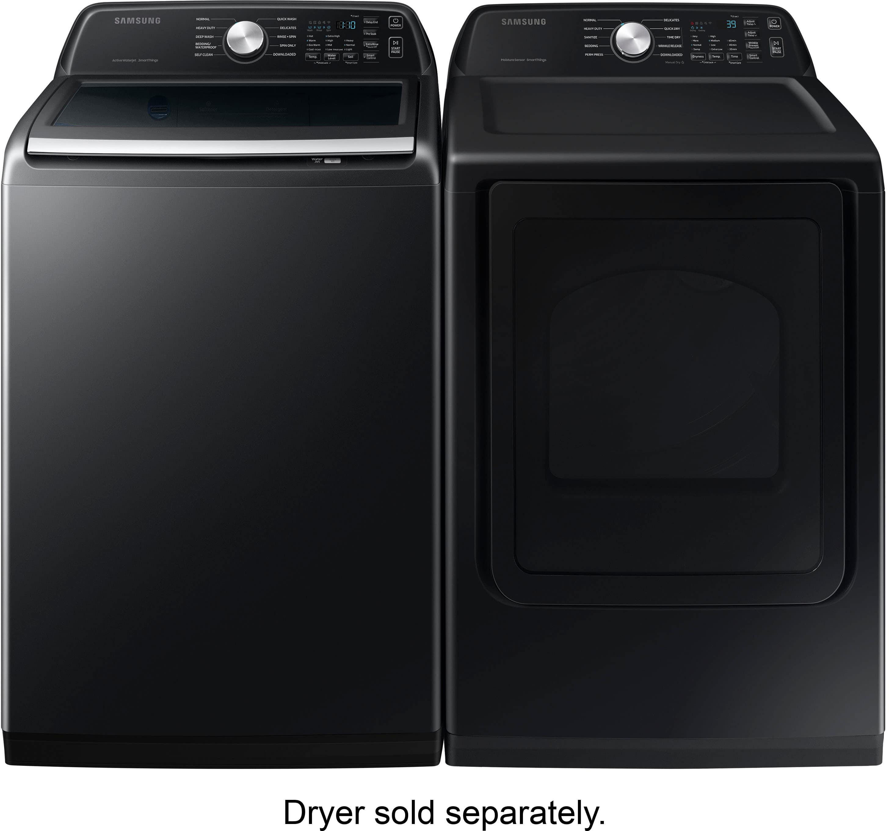 Samsung - 4.6 Cu. Ft. High-Efficiency Smart Top Load Washer with ActiveWave Agitator - Black - Image 10
