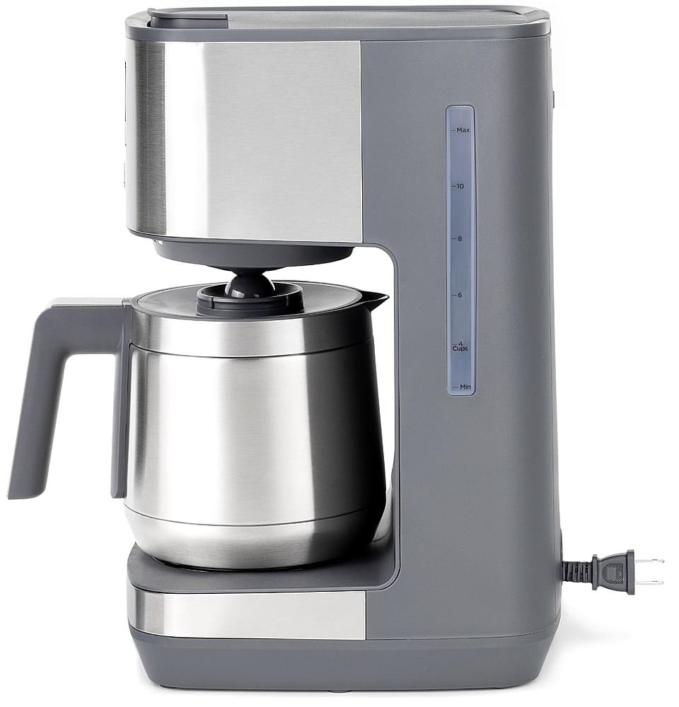 GE - 10 Cup Programmable Coffee Maker with Single Serve and Thermal Carafe - Stainless Steel - Image 4