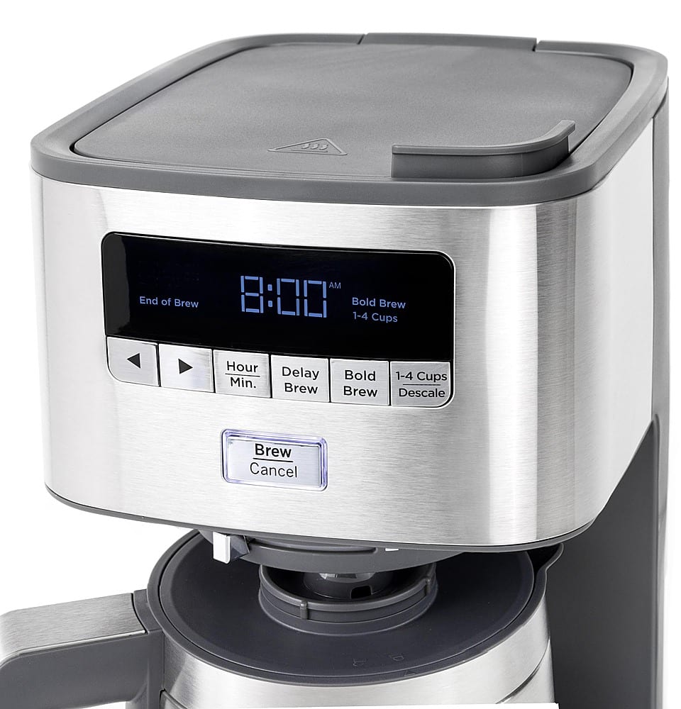 GE - 10 Cup Programmable Coffee Maker with Single Serve and Thermal Carafe - Stainless Steel - Image 14