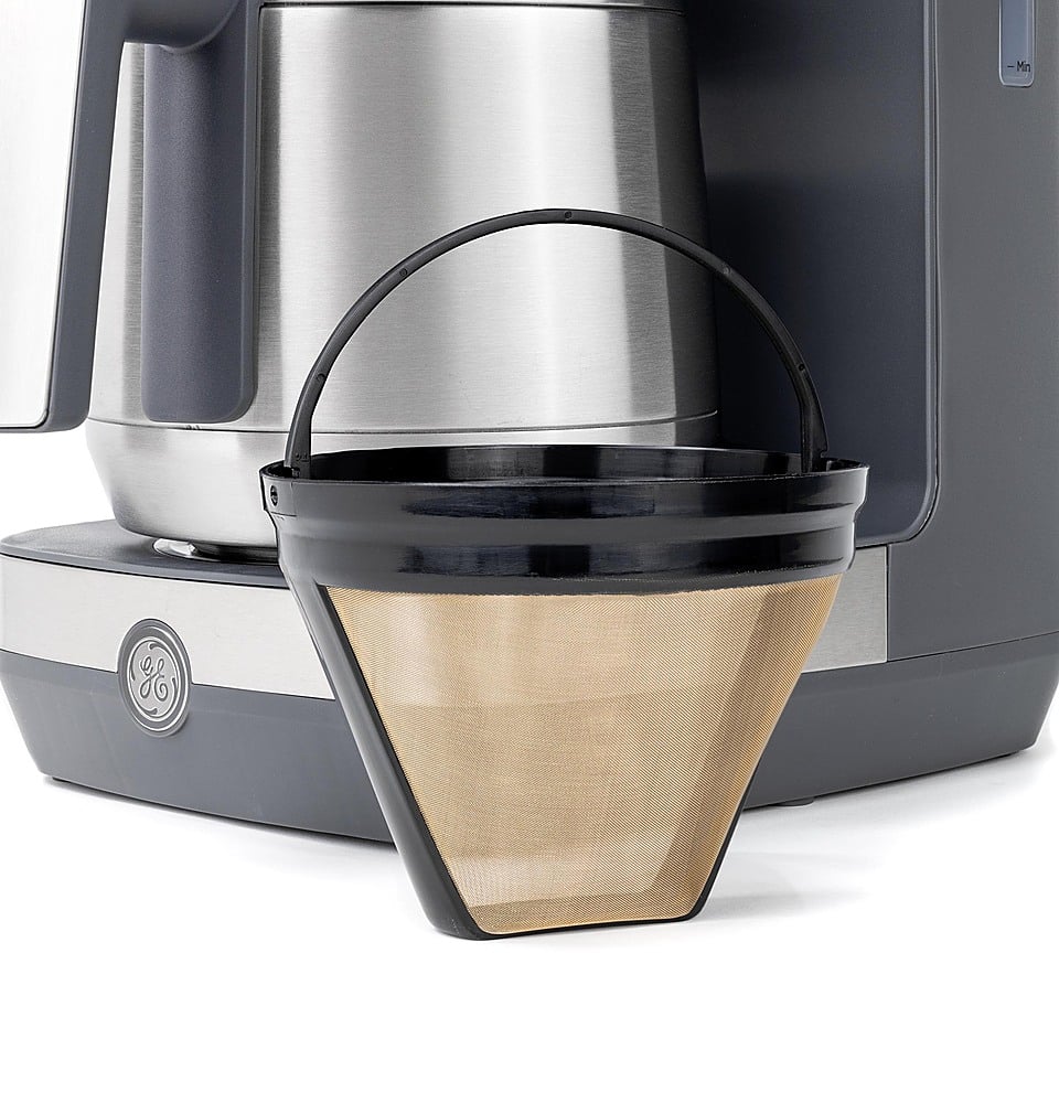 GE - 10 Cup Programmable Coffee Maker with Single Serve and Thermal Carafe - Stainless Steel - Image 5