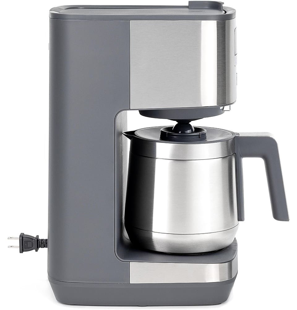 GE - 10 Cup Programmable Coffee Maker with Single Serve and Thermal Carafe - Stainless Steel - Image 3