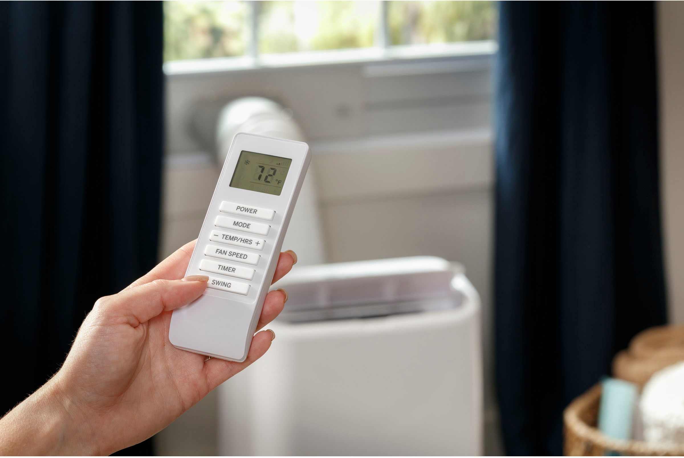 GE - 300 Sq. Ft. 7,500 BTU Smart Portable Air Conditioner - White - Image 5