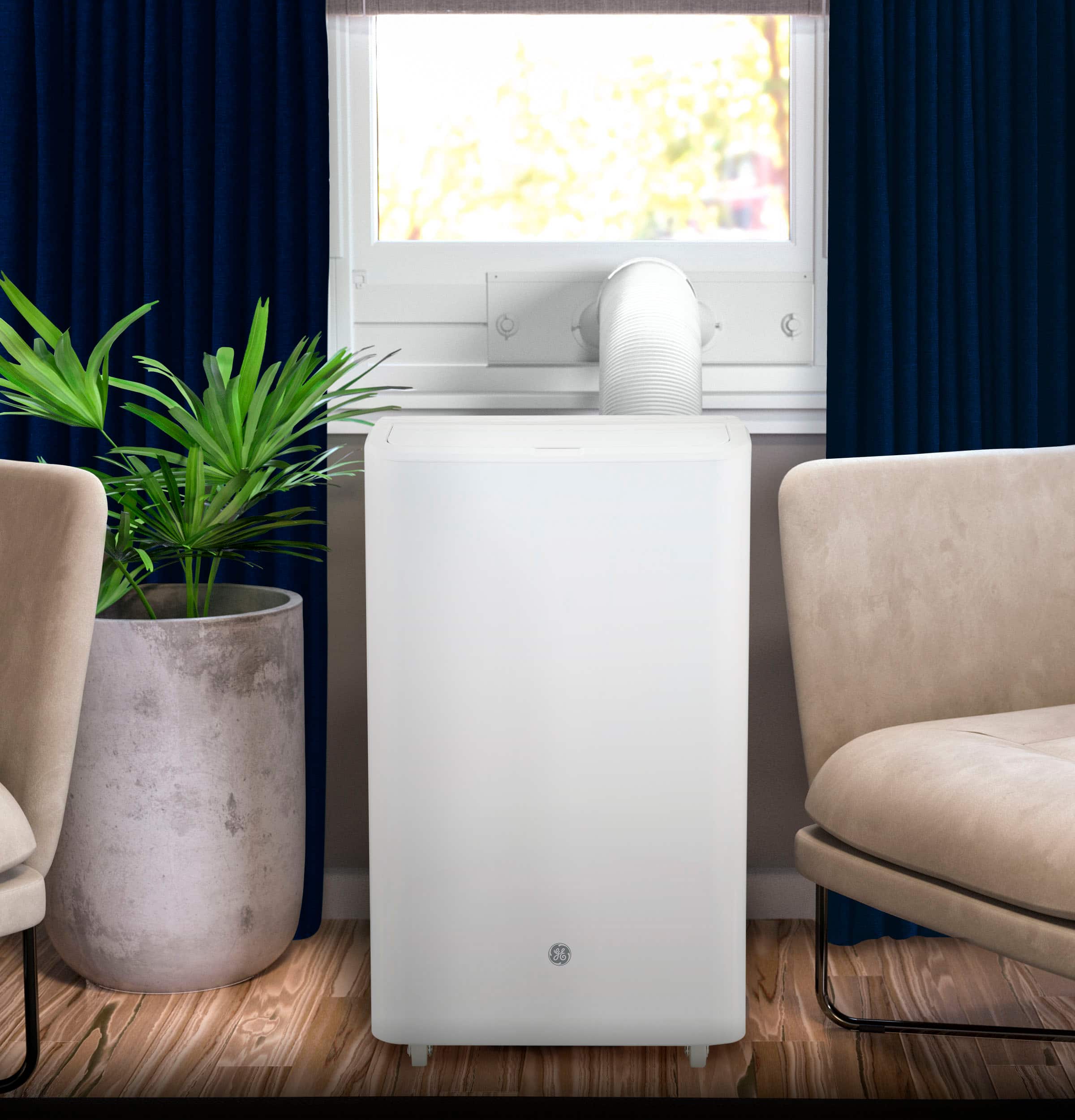GE - 300 Sq. Ft. 7,500 BTU Smart Portable Air Conditioner - White - Image 8