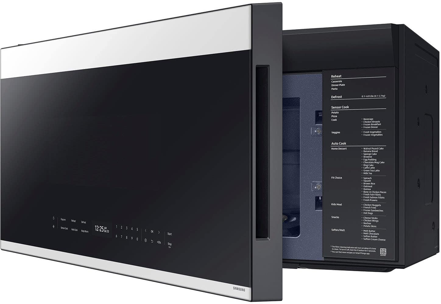 Samsung - Bespoke 2.1 Cu. Ft. Over-the-Range Microwave with Sensor Cooking and Auto Dimming Glass Touch Controls - White Glass - Image 8