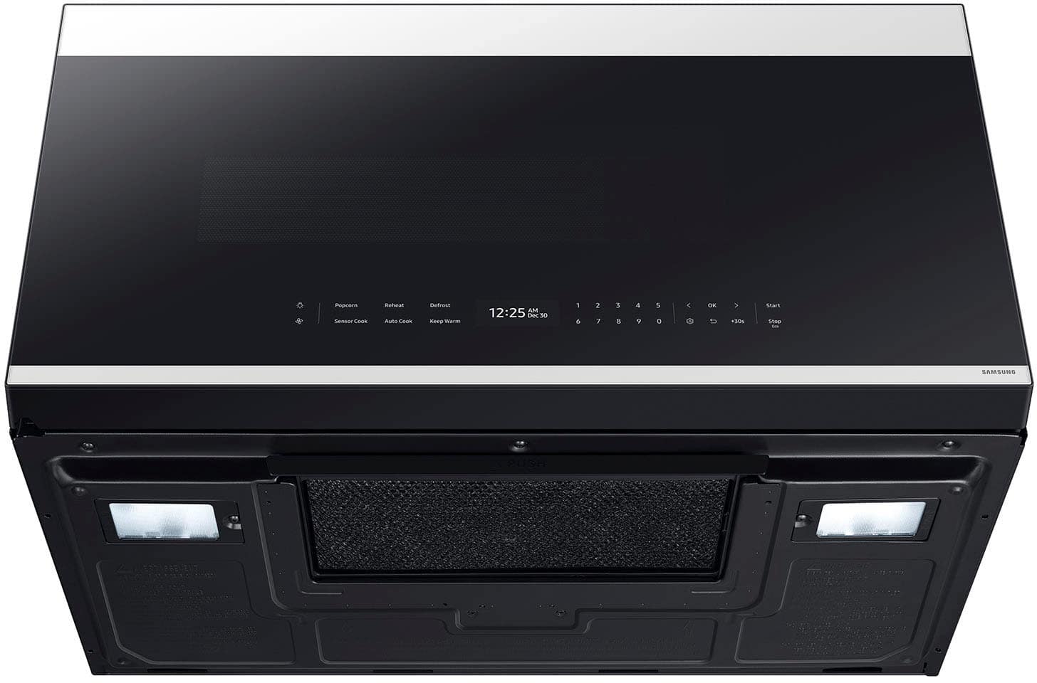 Samsung - Bespoke 2.1 Cu. Ft. Over-the-Range Microwave with Sensor Cooking and Auto Dimming Glass Touch Controls - White Glass - Image 9