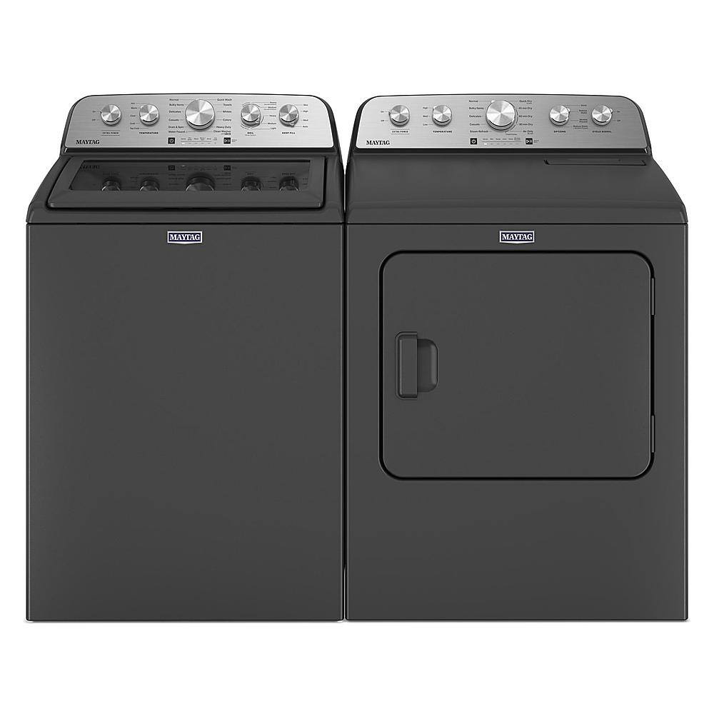 Maytag - 7.0 Cu. Ft. Electric Dryer with Steam and Extra Power Button - Volcano Black - Image 7