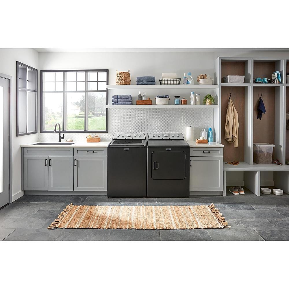 Maytag - 7.0 Cu. Ft. Electric Dryer with Steam and Extra Power Button - Volcano Black - Image 8