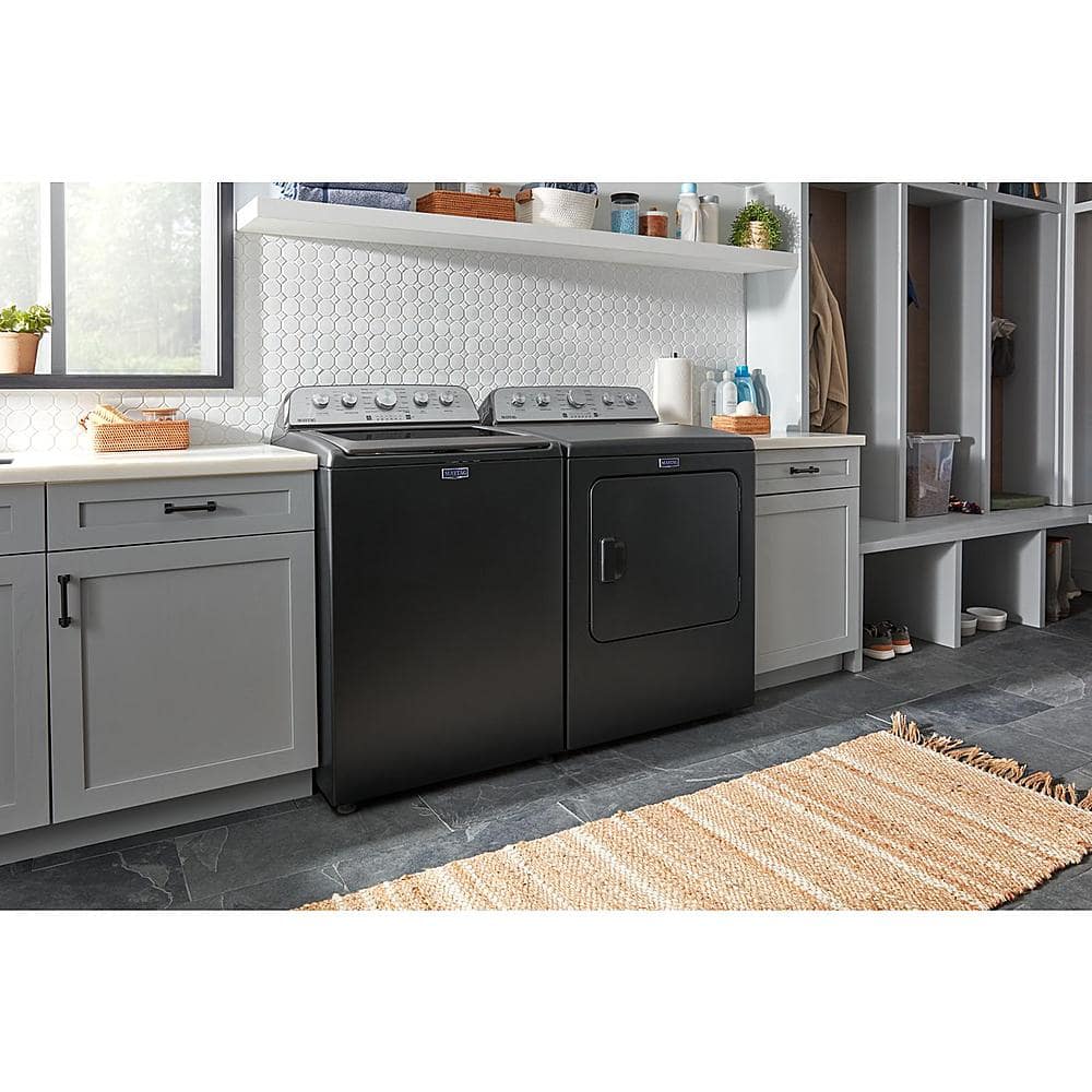 Maytag - 7.0 Cu. Ft. Electric Dryer with Steam and Extra Power Button - Volcano Black - Image 9