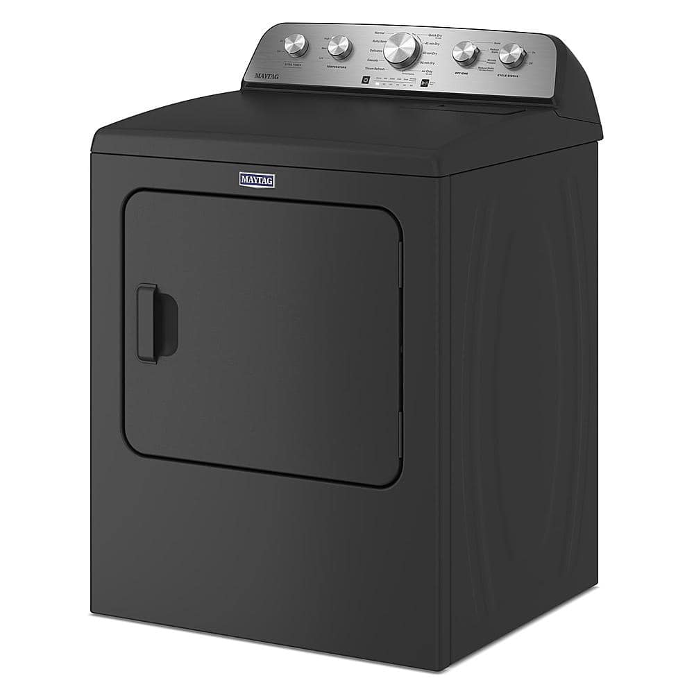 Maytag - 7.0 Cu. Ft. Electric Dryer with Steam and Extra Power Button - Volcano Black - Image 12