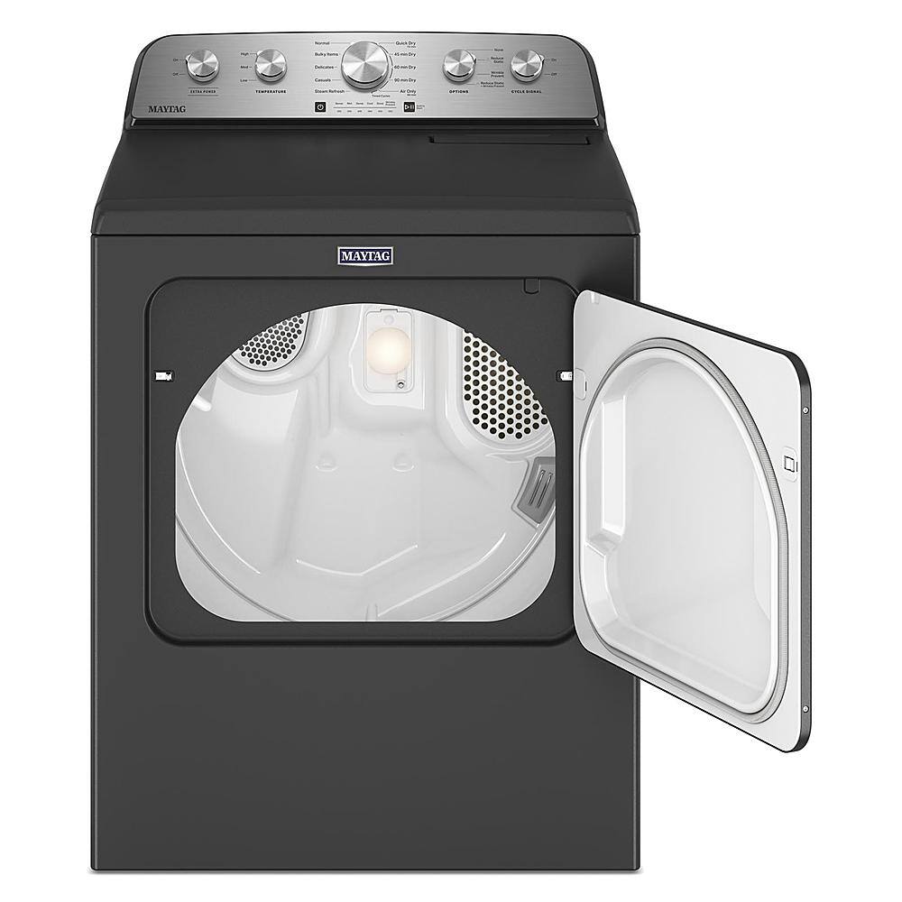 Maytag - 7.0 Cu. Ft. Electric Dryer with Steam and Extra Power Button - Volcano Black - Image 2