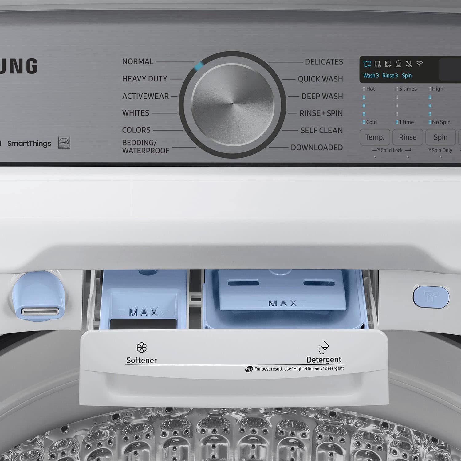 Samsung - 5.2 Cu. Ft. High-Efficiency Smart Top Load Washer with Super Speed Wash - White - Image 12