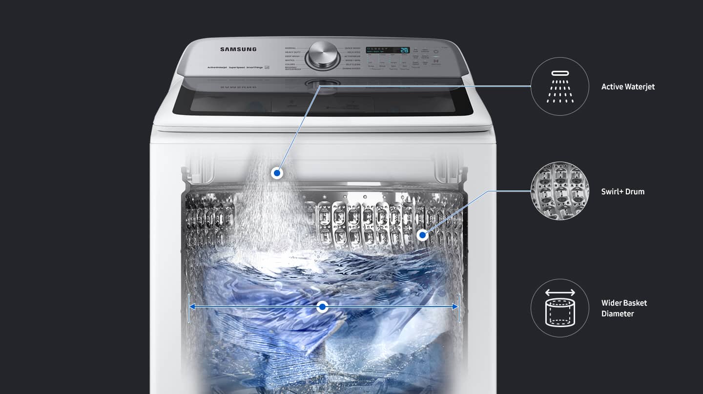 Samsung - 5.2 Cu. Ft. High-Efficiency Smart Top Load Washer with Super Speed Wash - White - Image 17