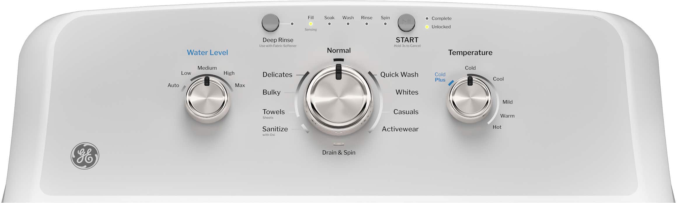 GE - 4.3 Cu. Ft. High-Efficiency Top Load Washer with Cold Plus - White with Silver Matte - Image 5