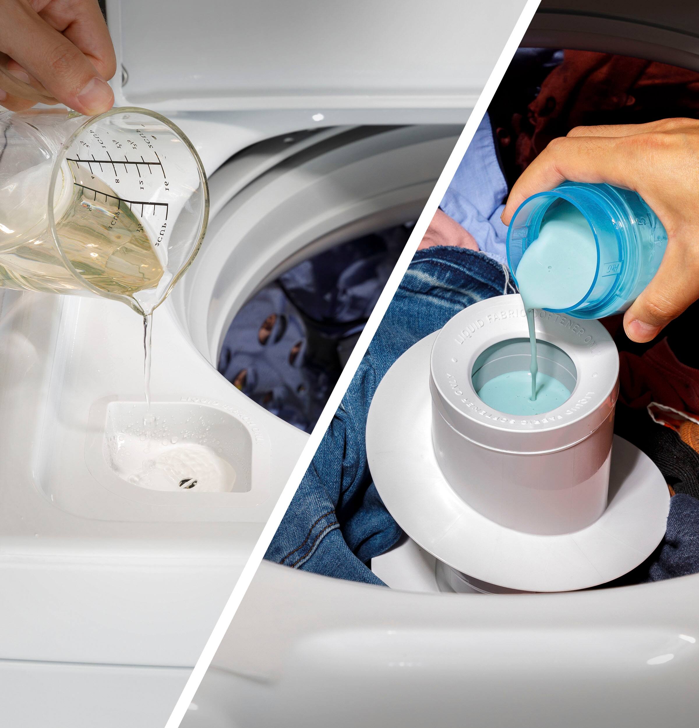 GE - 4.3 Cu. Ft. High-Efficiency Top Load Washer with Cold Plus - White with Silver Matte - Image 18