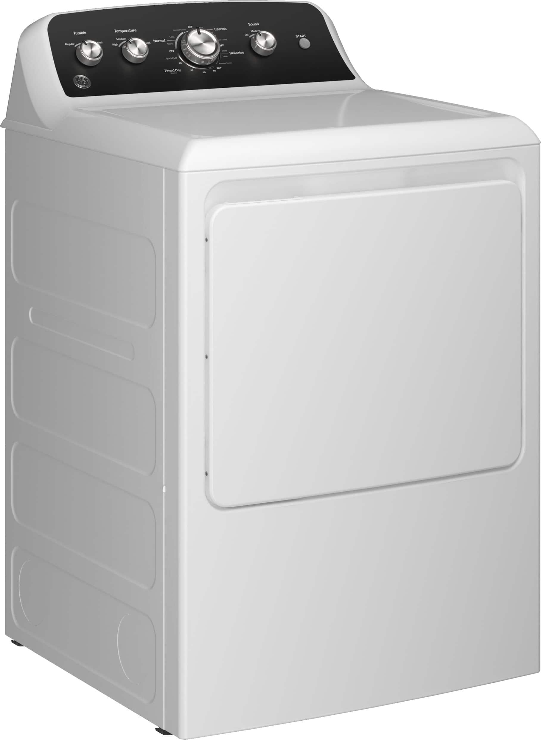 GE - 7.2 Cu. Ft. Electric Dryer with Long Venting up to 120 Ft - White with Matte Black - Image 2