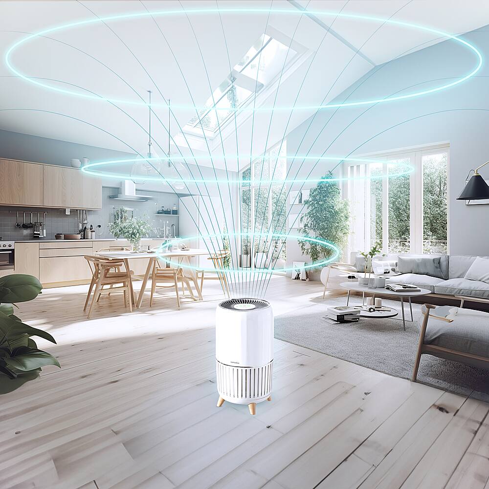 Homedics - Smart True-Hepa Large Room Air Purifier with Air Quality Sensor and UV-C Technology - White - Image 4