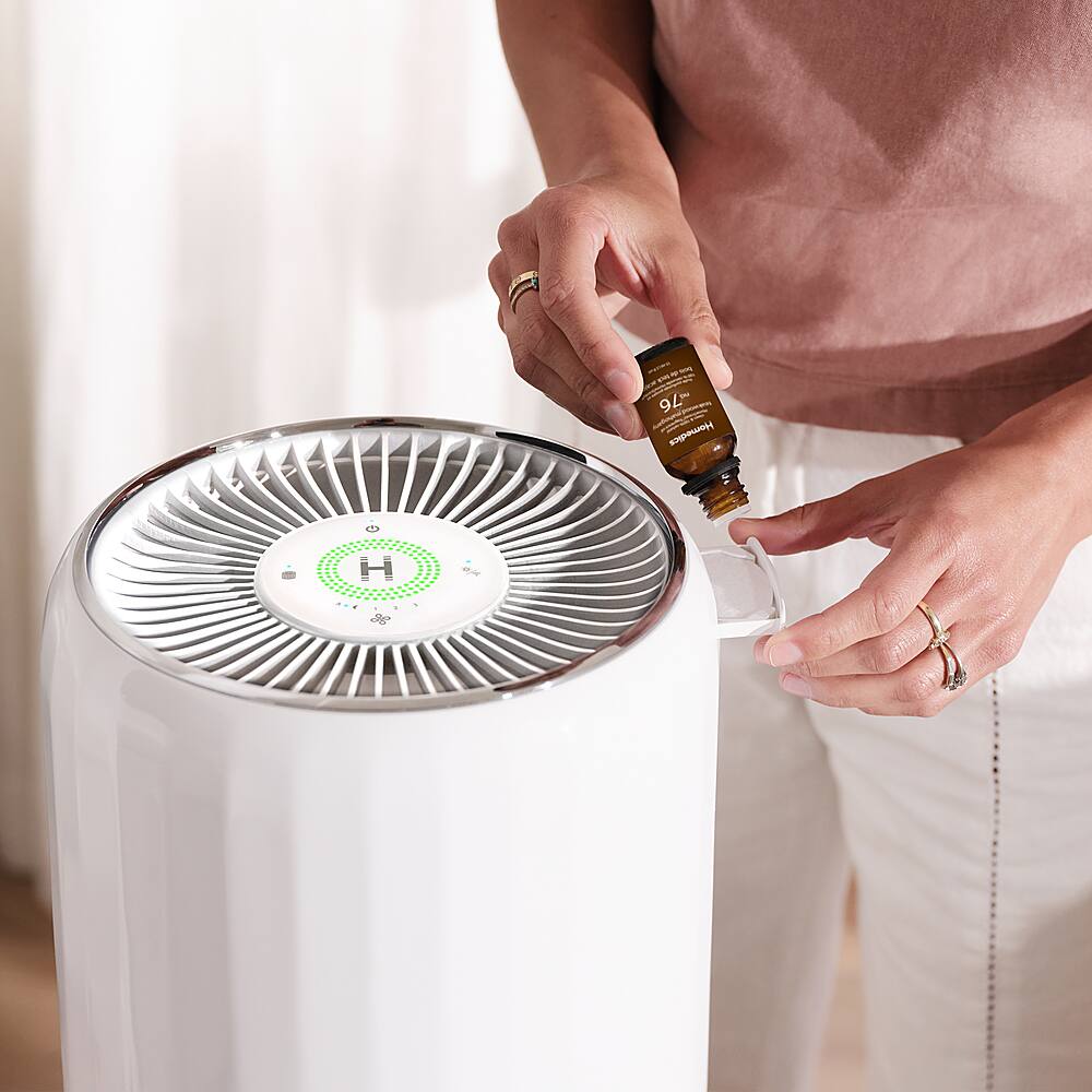 Homedics - Smart True-Hepa Large Room Air Purifier with Air Quality Sensor and UV-C Technology - White - Image 5