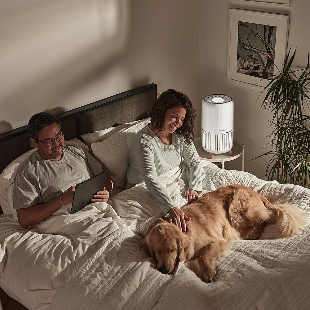 Homedics - Smart True-Hepa Large Room Air Purifier with Air Quality Sensor and UV-C Technology - White - Image 6