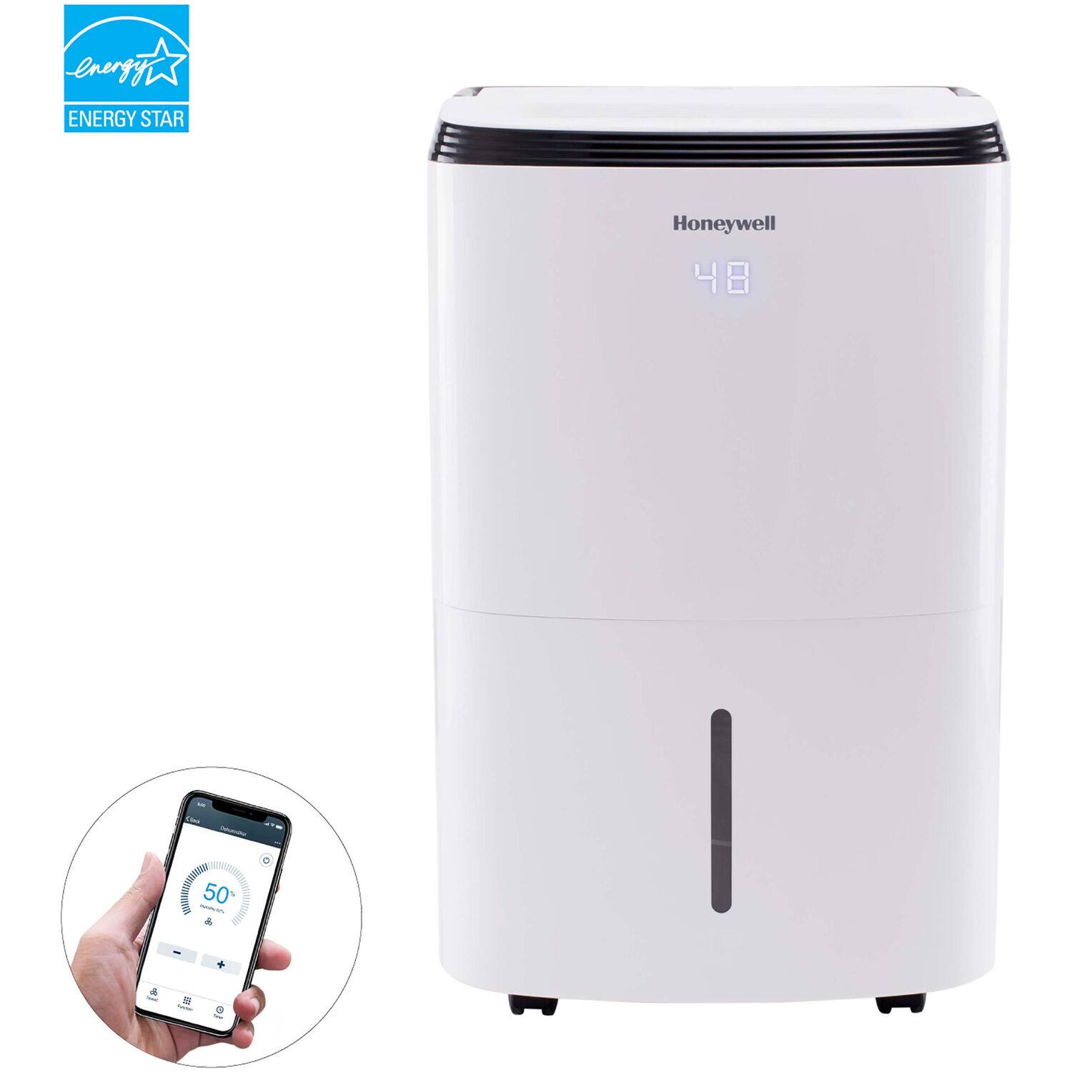 Honeywell - 70 pint Smart Wi-Fi Energy Star Dehumidifier for Basement & Large Room Up to 4000 Sq. Ft - White - Image 9