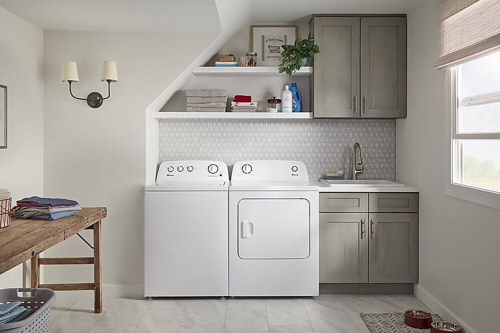 Amana - 6.5 Cu. Ft. Electric Dryer with Automatic Dryness Control - White - Image 11