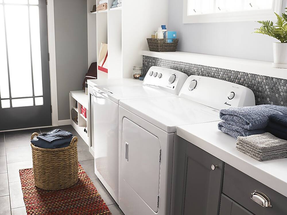 Amana - 6.5 Cu. Ft. Electric Dryer with Automatic Dryness Control - White - Image 14